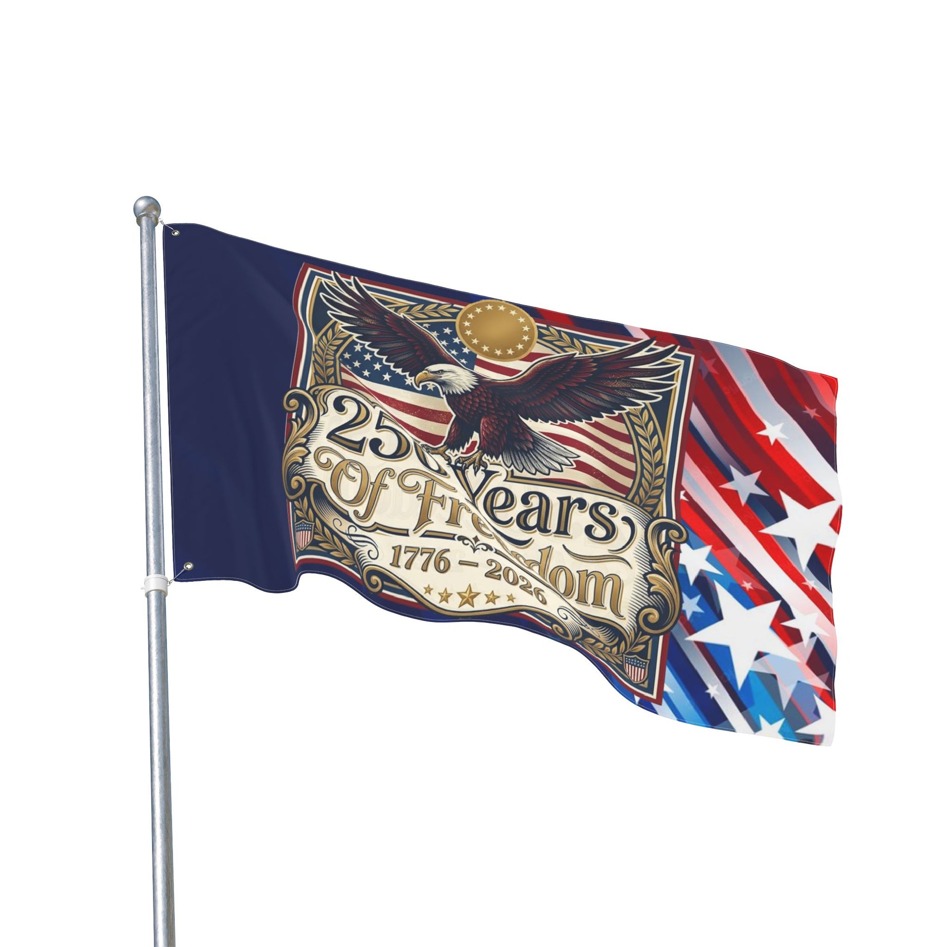 250 Years of Freedom Double-Sided Patriotic Flag -  USA 250th ANNIVERSARY Commemorative Flag - Trending Novelties & Gifts
