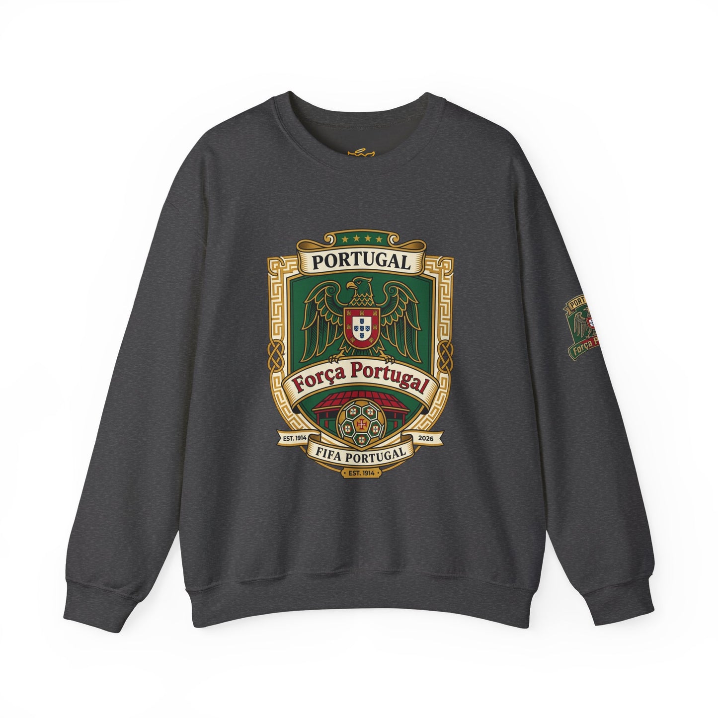 Portugal Soccer Fan Unisex Heavy Blend™ Crewneck Sweatshirt - Classic Portugal Soccer Crest Design Sweatshirt