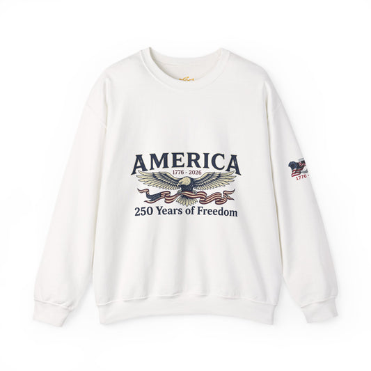 USA 250th Anniversary Crewneck Sweatshirt | America's 250 Years of Freedom Sweatshirt - Trending Novelties & Gifts