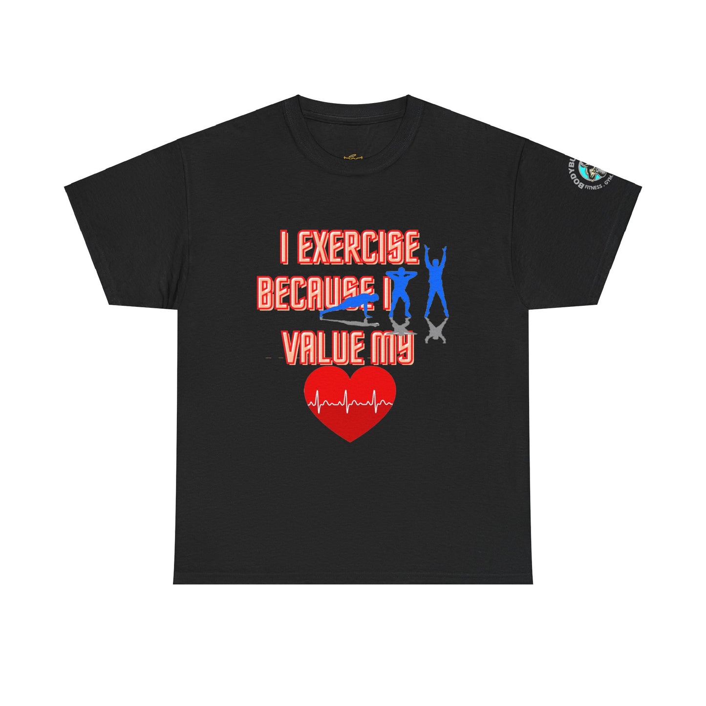 Fitness Quotes on Heart Unisex Heavy Cotton Tee. FQT