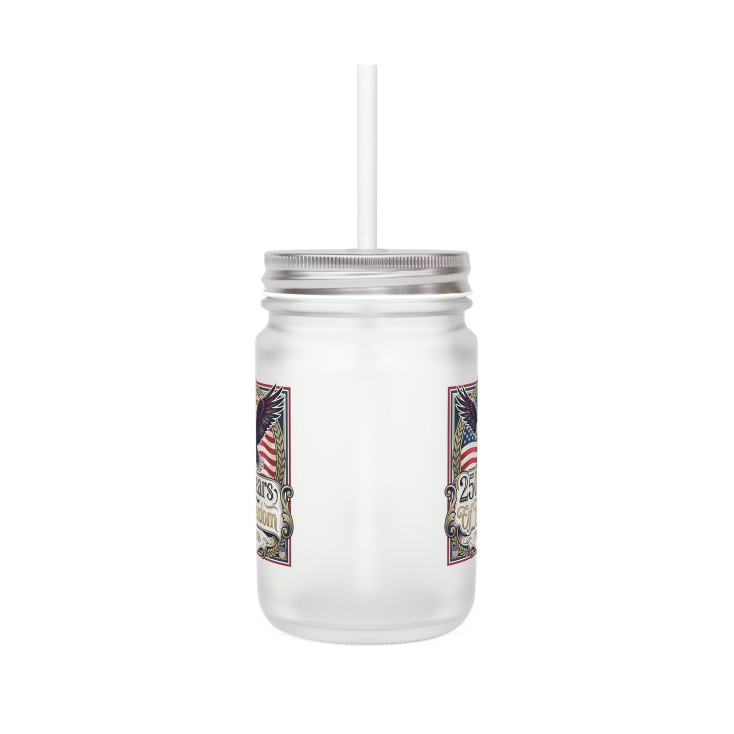 USA 250th ANNIVERSARY Mason Jar - 250 Years of Freedom Patriotic Eagle Mason Jar Tumbler - Trending Novelties & Gifts