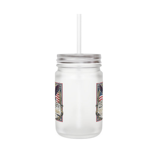 USA 250th ANNIVERSARY Mason Jar - 250 Years of Freedom Patriotic Eagle Mason Jar Tumbler - Trending Novelties & Gifts