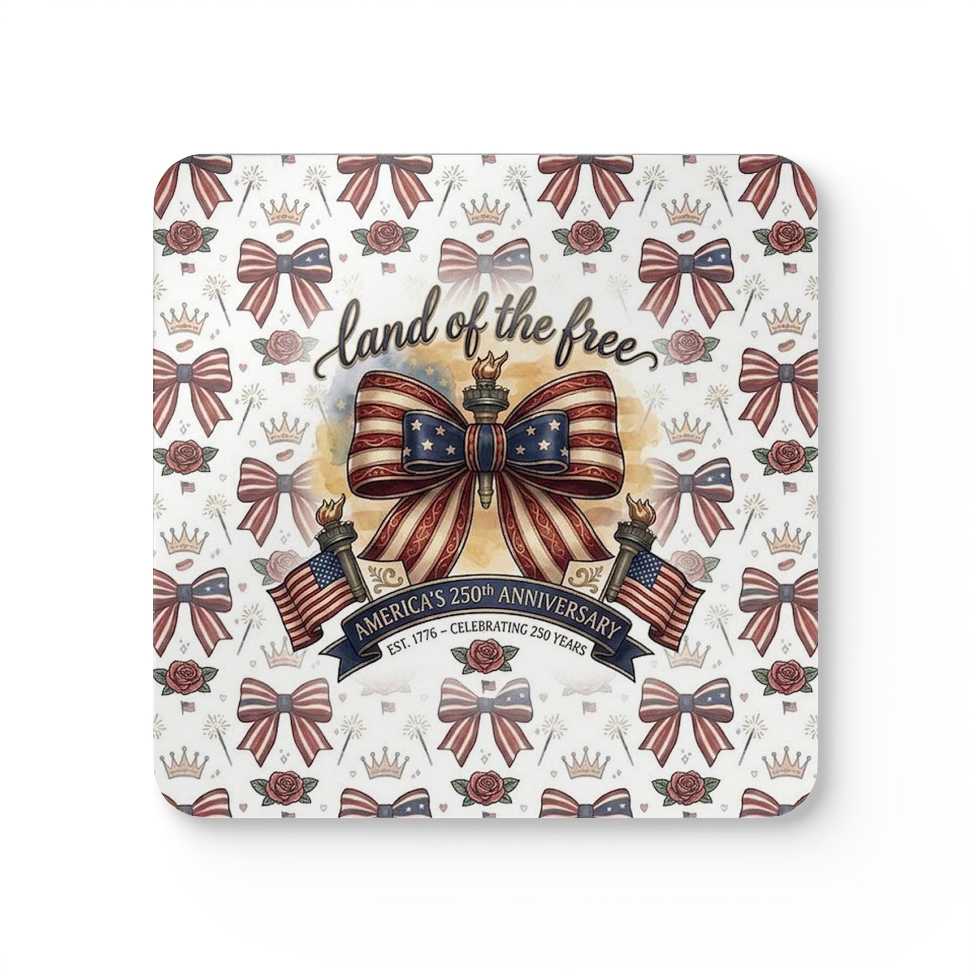 Patriotic 4 th of July Coaster Set — USA 250th Anniversary Drink Coasters - Trending Novelties & Gifts