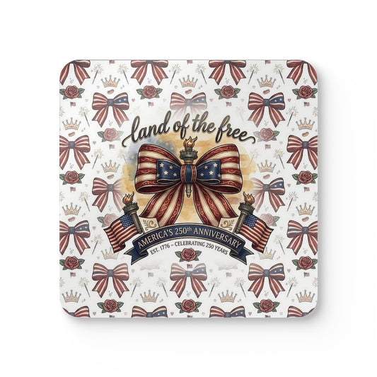 Patriotic 4 th of July Coaster Set — USA 250th Anniversary Drink Coasters - Trending Novelties & Gifts