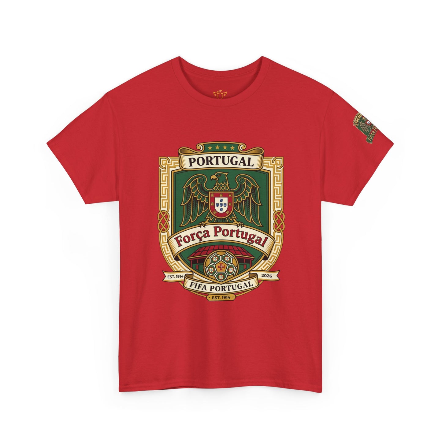 Portugal Soccer Team Fan T‑Shirt — Vintage Portugal Soccer Crest Tee