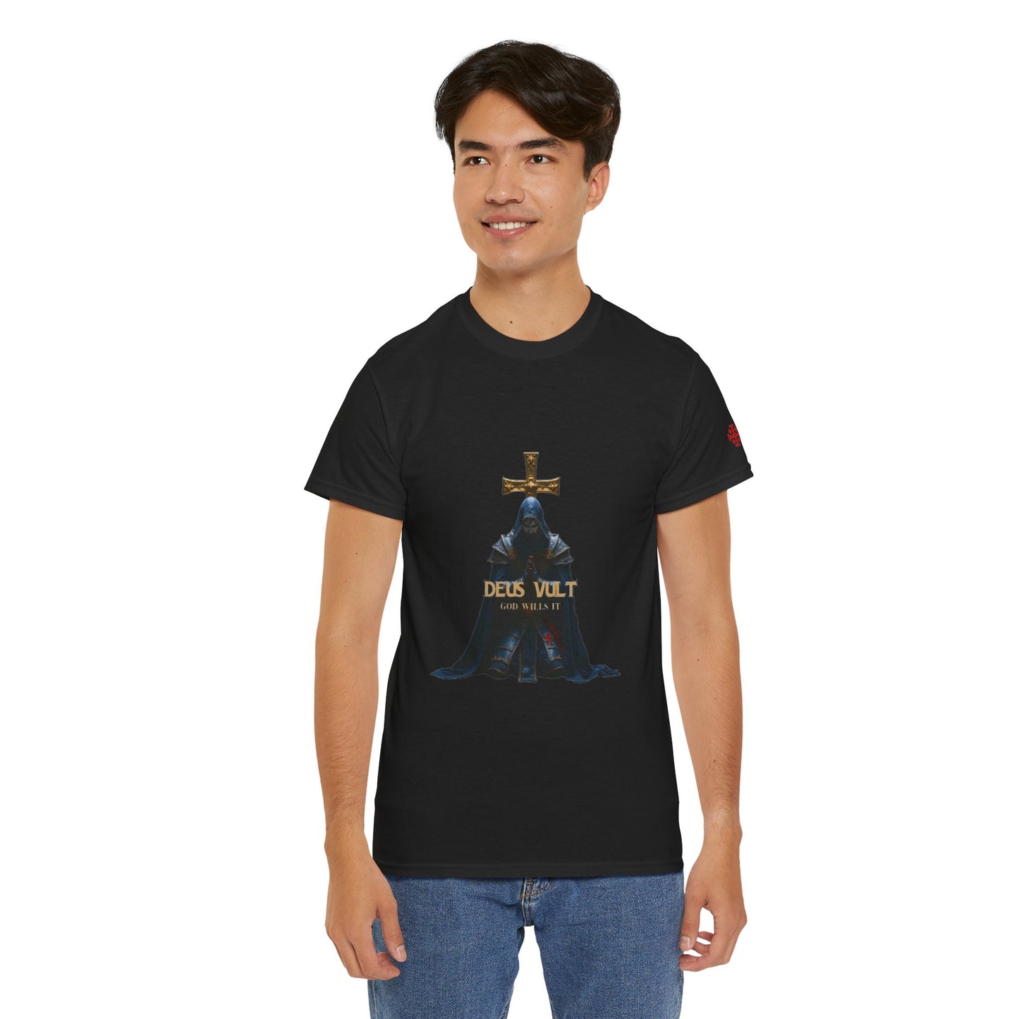Deus Vult T-Shirt — Medieval Knight Cross Graphic Tee (CT)