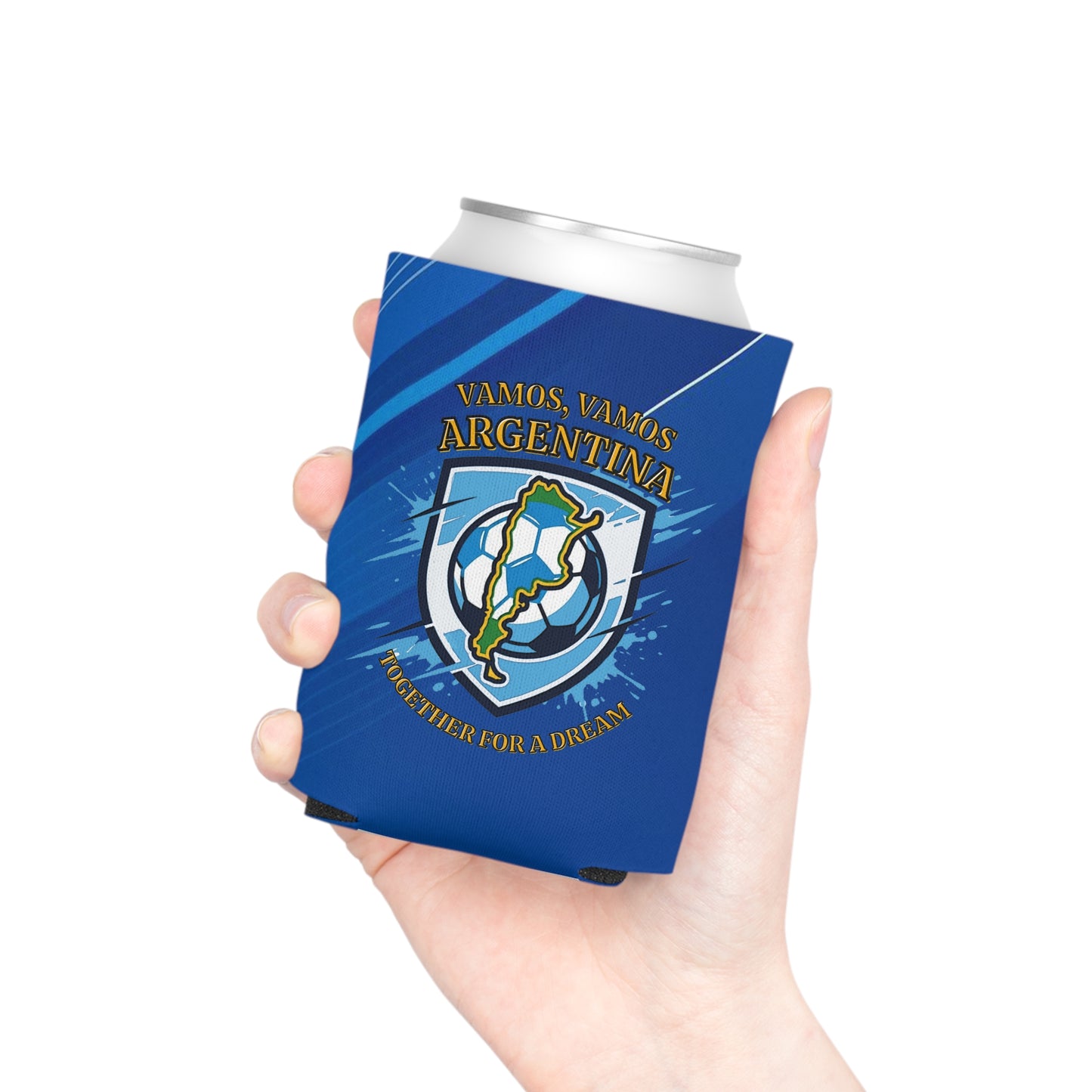 Argentina Soccer Can Cooler – "Vamos, Vamos Argentina" Football Koozie - Trending Novelties & Gifts