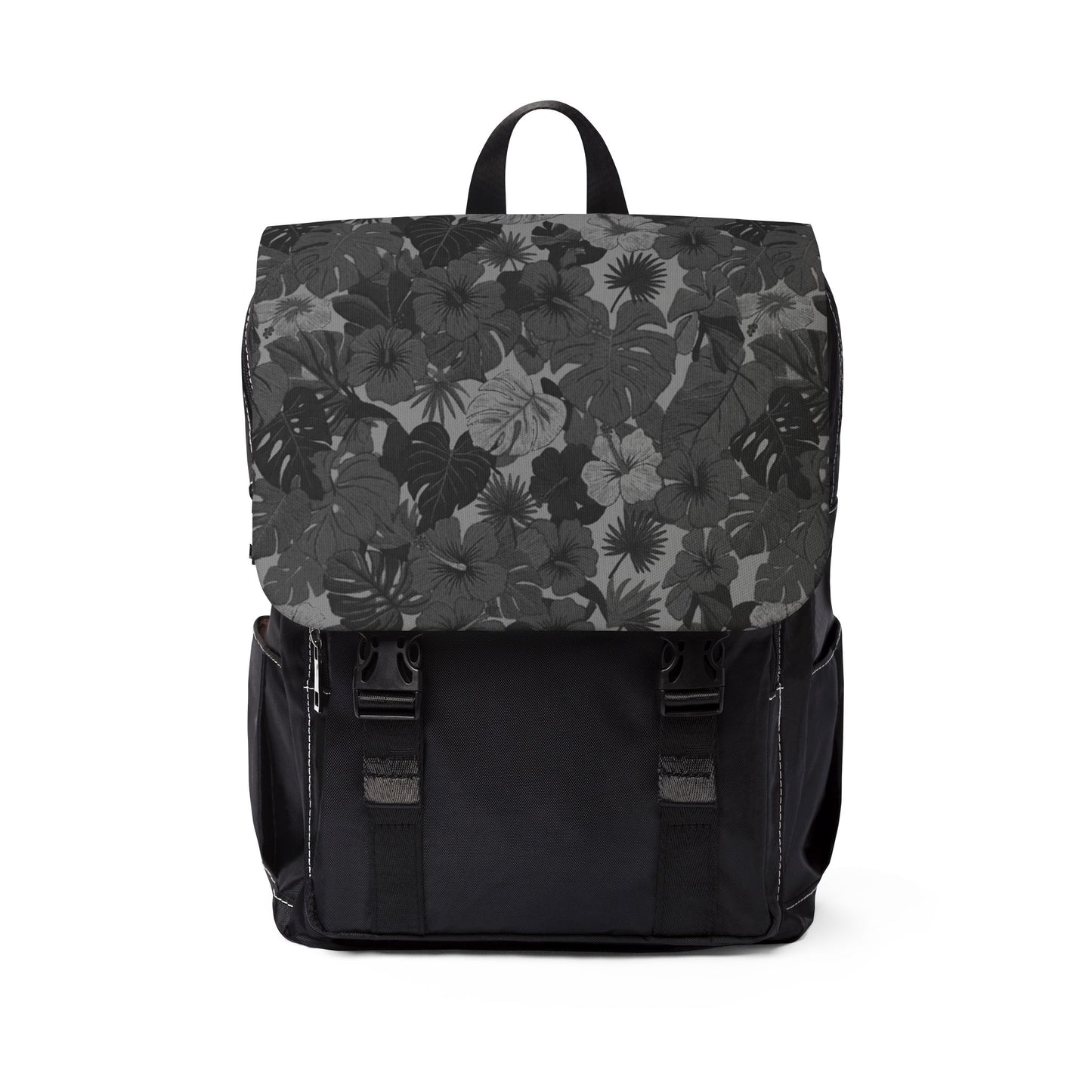 Black Floral Casual Summer Backpack — Lightweight Everyday Travel Bag - Trending Novelties & Gifts