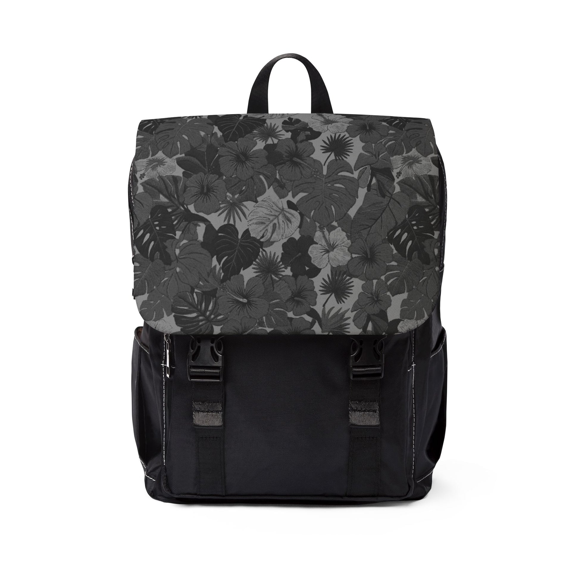 Black Floral Casual Summer Backpack — Lightweight Everyday Travel Bag - Trending Novelties & Gifts