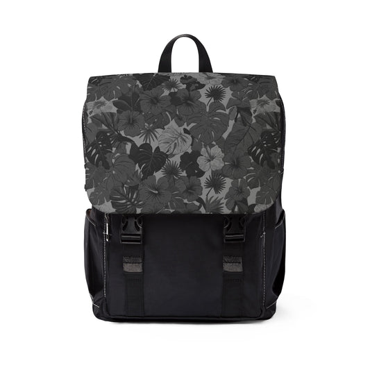 Black Floral Casual Summer Backpack — Lightweight Everyday Travel Bag - Trending Novelties & Gifts