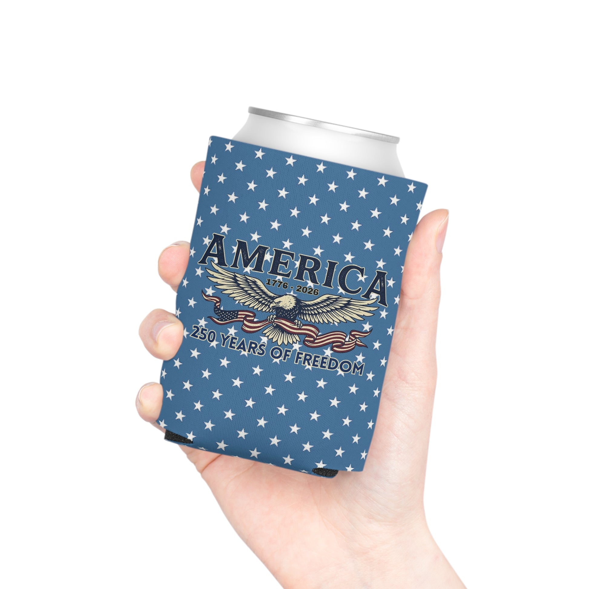 USA 250th ANNIVERSARY Can Cooler — America 250 Years of Freedom Patriotic Koozie - Trending Novelties & Gifts
