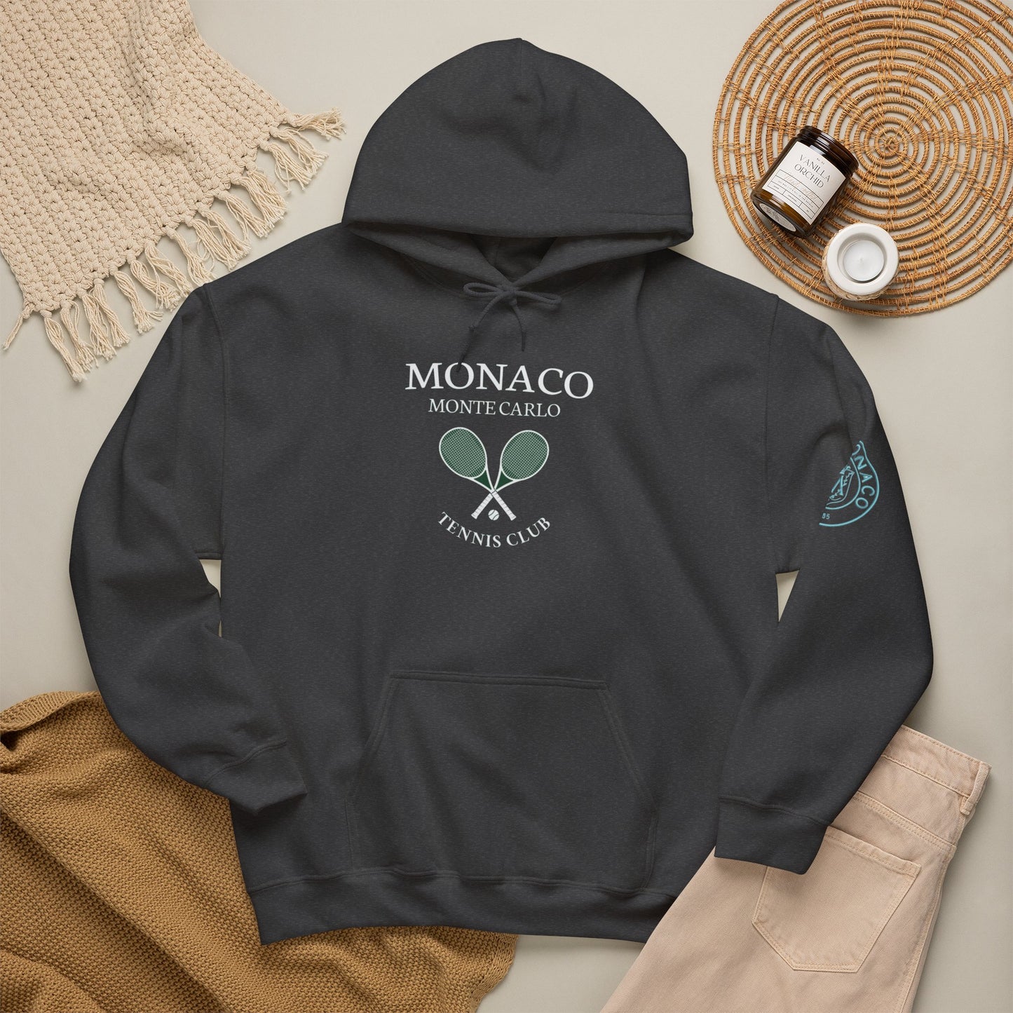 Monaco Monte Carlo Tennis Club Hoodie — Casual Sportswear for Players & Fans.