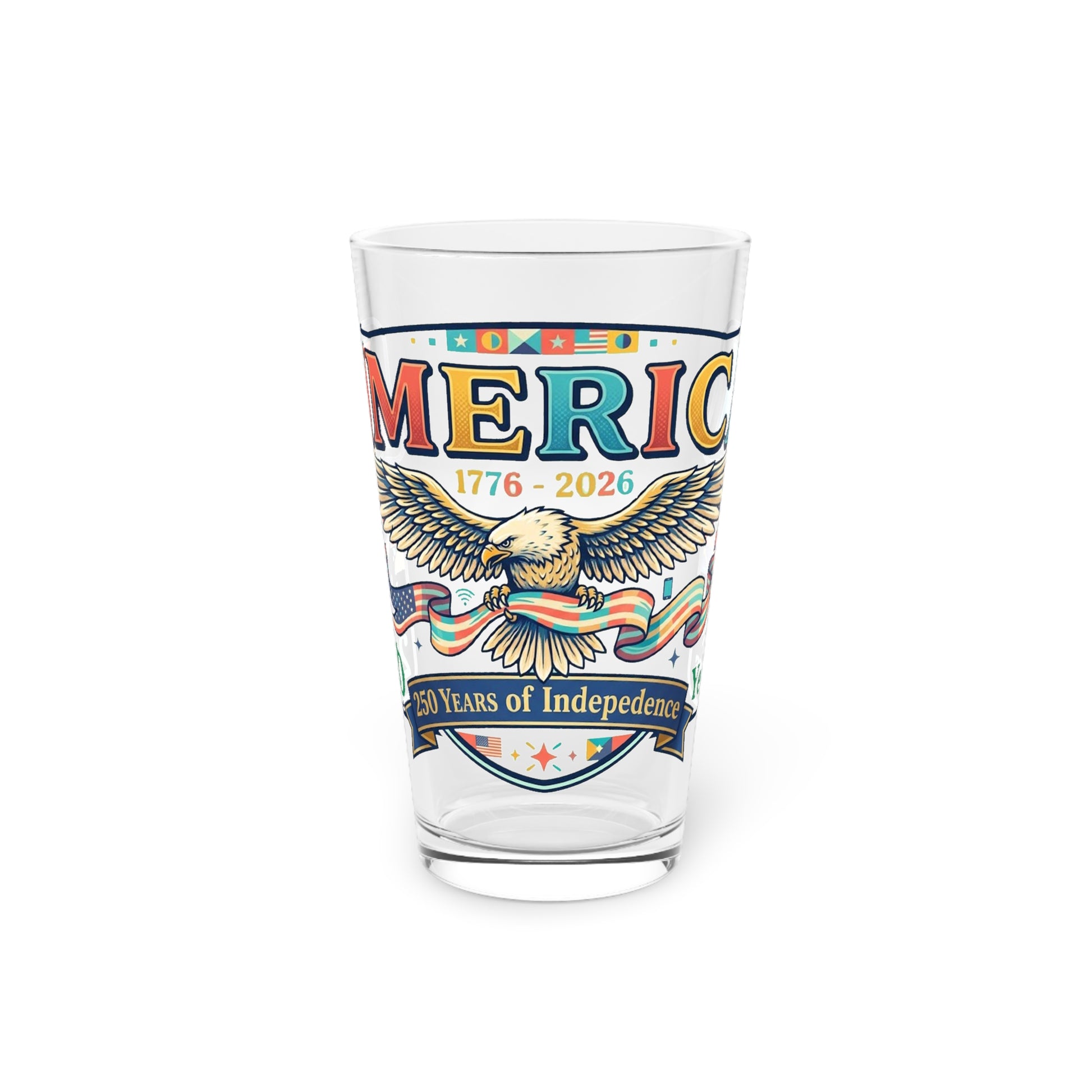USA 250th ANNIVERSARY Eagle Pint Glass — 16oz America's Independence Day Beer Glass - Trending Novelties & Gifts