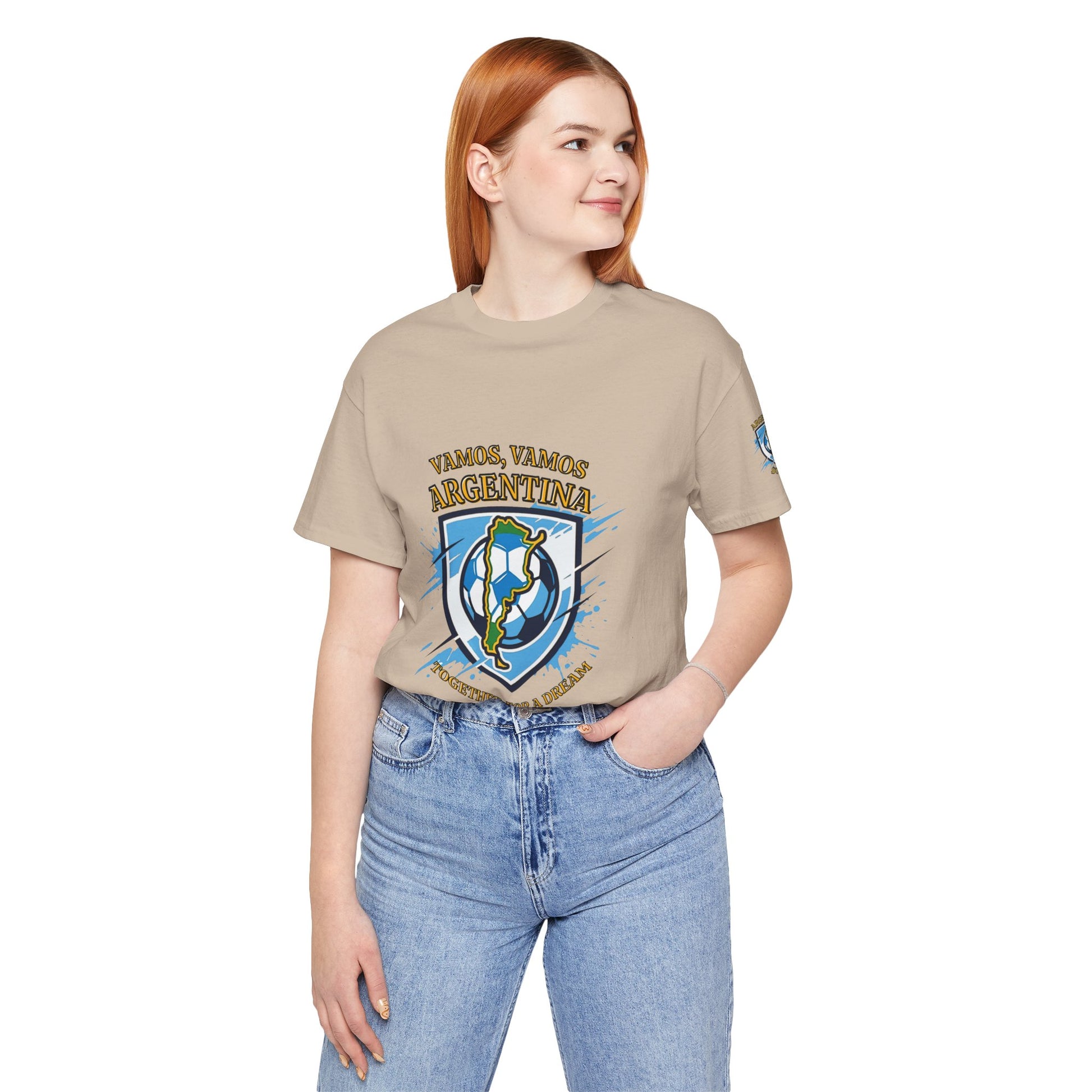 Argentina Soccer T-Shirt - "Vamos, Vamos Argentina" Together for a Dream Fan Tee - Trending Novelties & Gifts