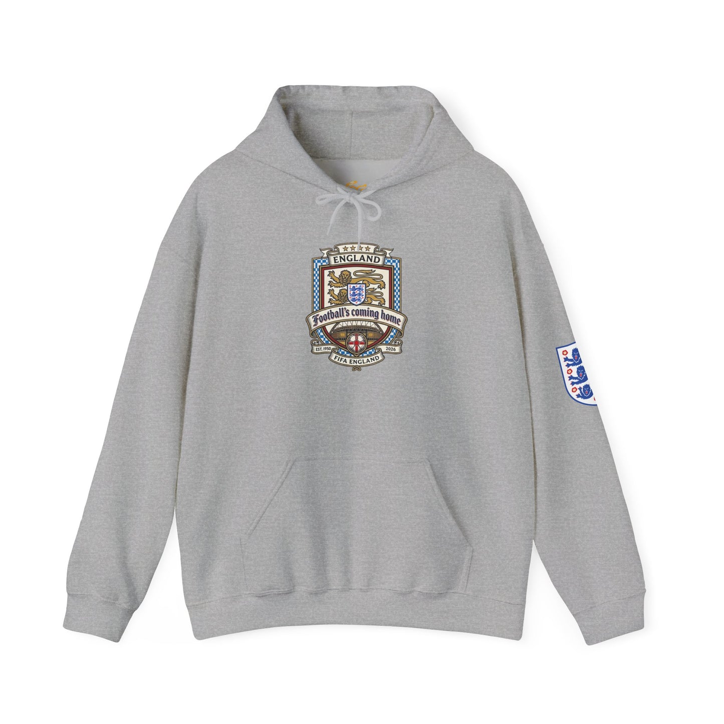 England Football Crest Hoodie - "Football's Coming Home" Soccer Fan Pullover