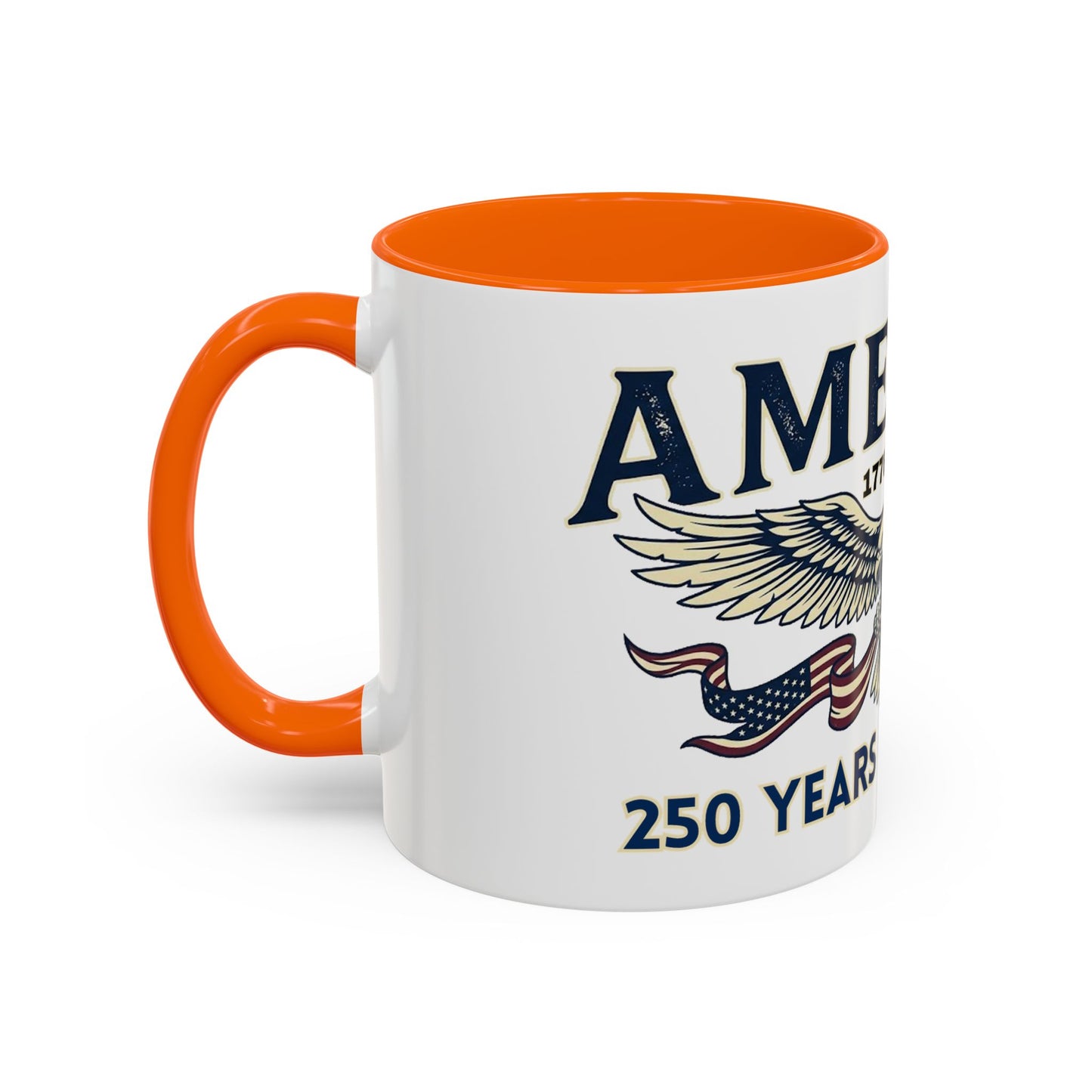 USA 250th ANNIVERSARY Accent Mug  | America  Eagle Coffee Mug — 250 Years of Freedom Accent Mug (11/15oz) - Trending Novelties & Gifts