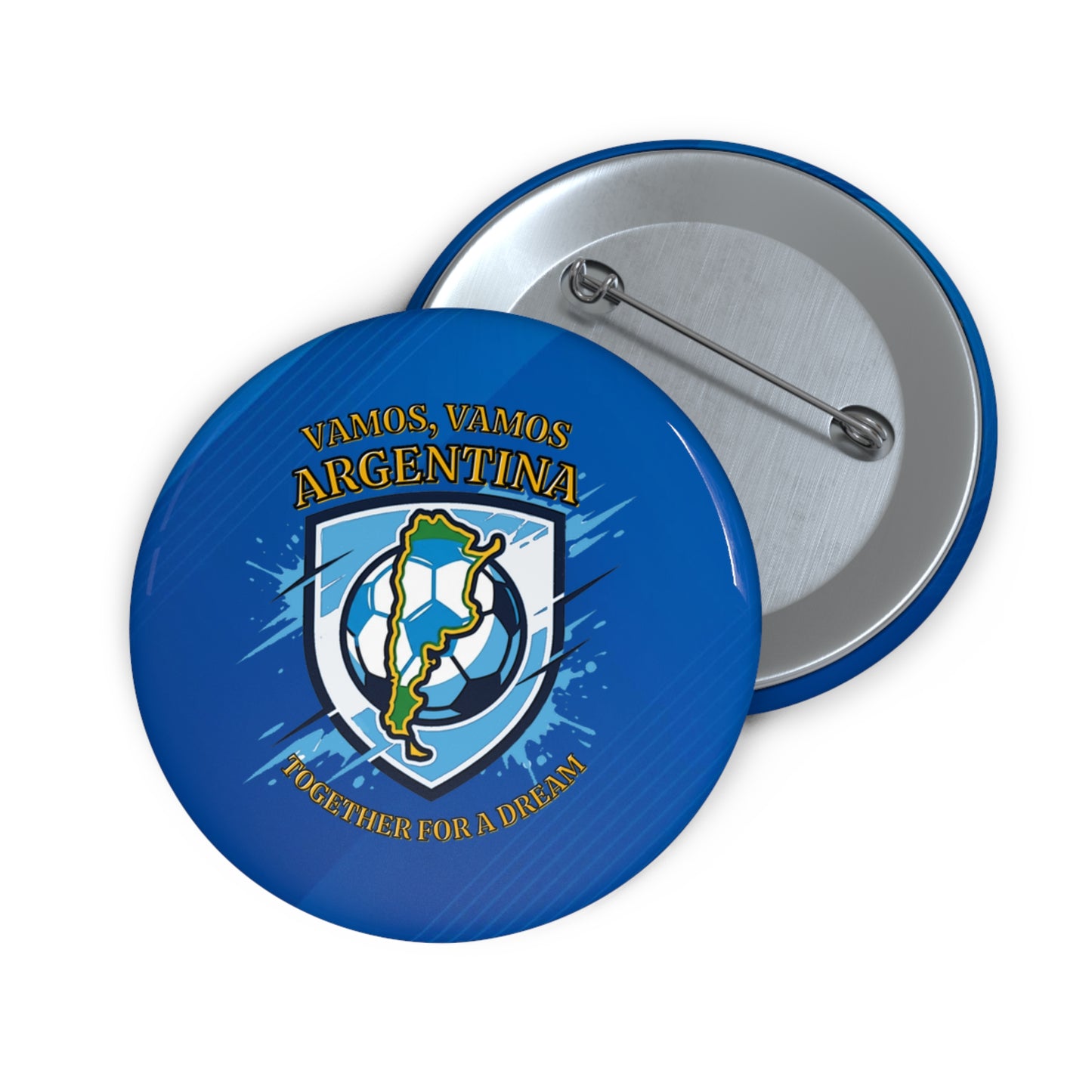 Argentina Soccer Pin Button — "Vamos, Vamos Argentina" Fan Badge - Trending Novelties & Gifts
