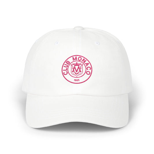 Club Monaco Embroidered Dad Cap — Classic White Baseball Hat (EM) - Trending Novelties & Gifts
