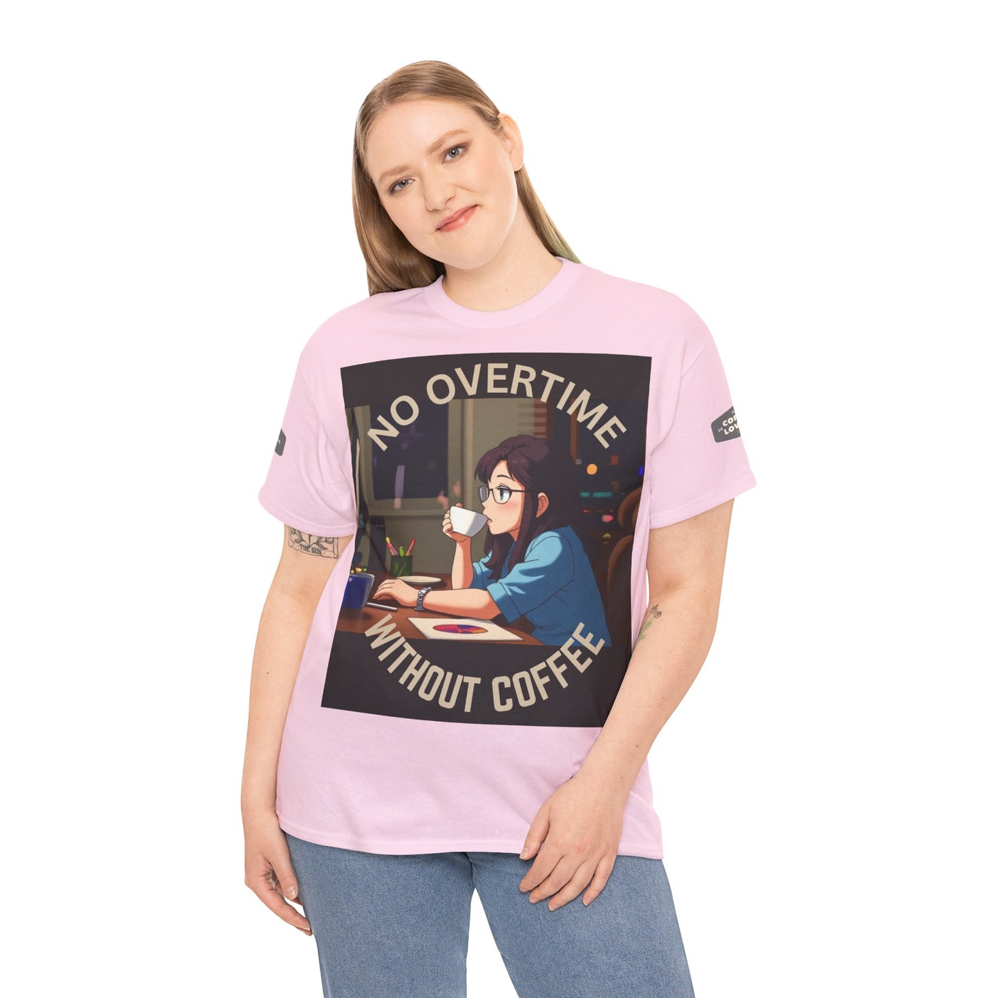 Coffee Lover's T-Shirt - 'No Overtime Without Coffee'