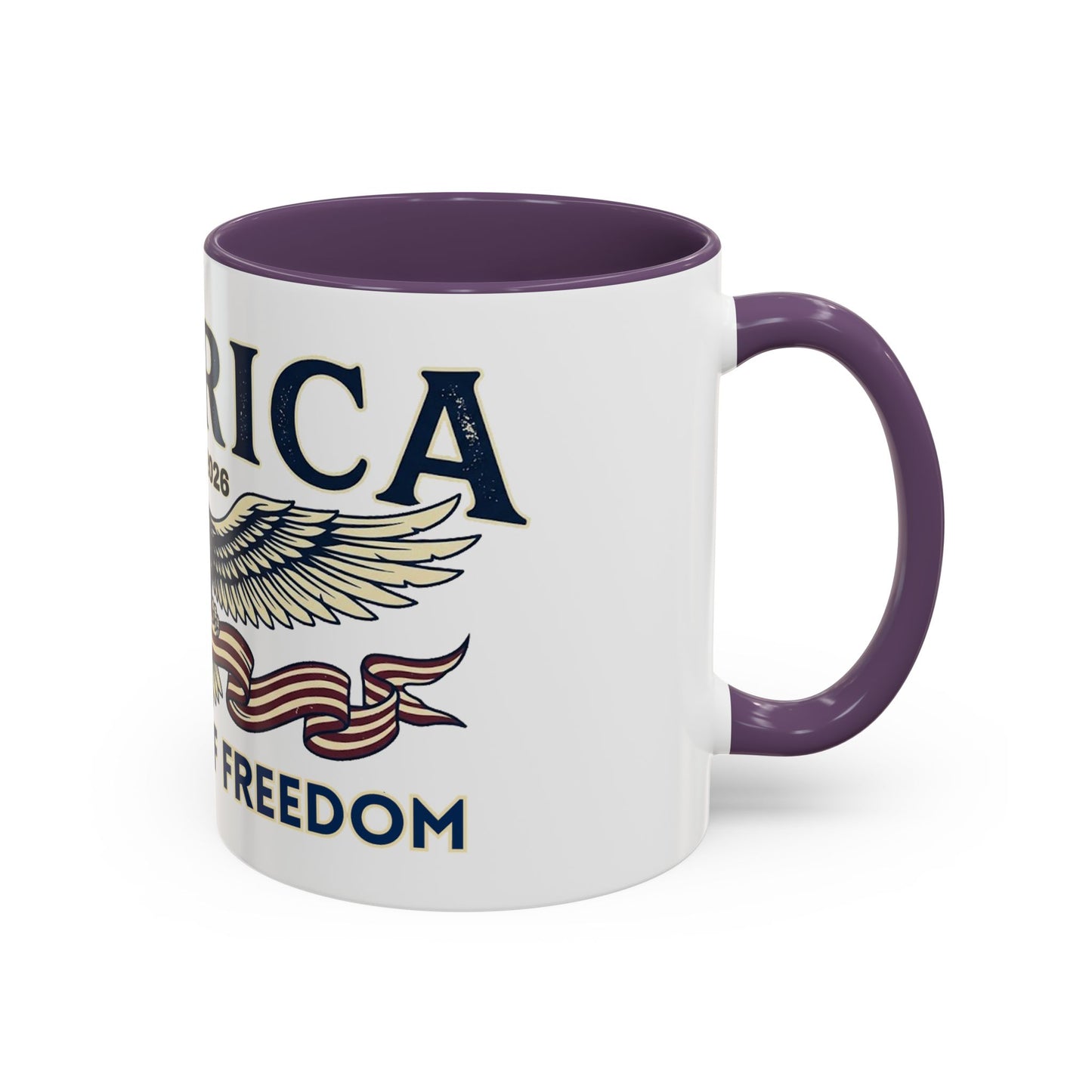 USA 250th ANNIVERSARY Accent Mug  | America  Eagle Coffee Mug — 250 Years of Freedom Accent Mug (11/15oz) - Trending Novelties & Gifts
