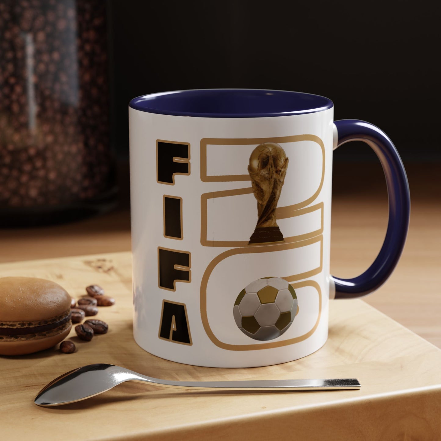 FIFA World Cup '26 Coffee Mug — Soccer Trophy & Ball Graphic 11/15oz