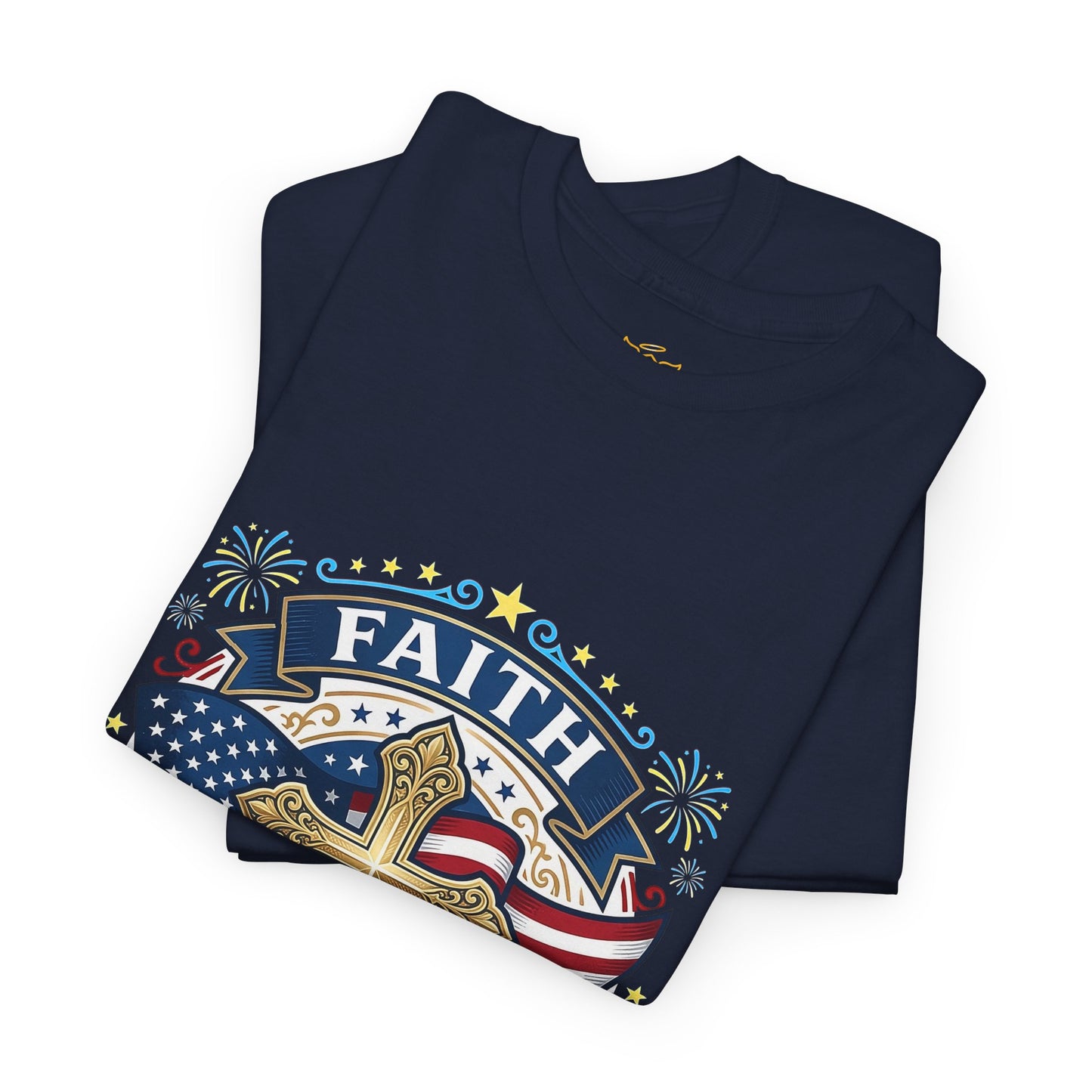 Faith, Family & Freedom T-Shirt — American Flag Cross Patriotic Tee (USA 250th)