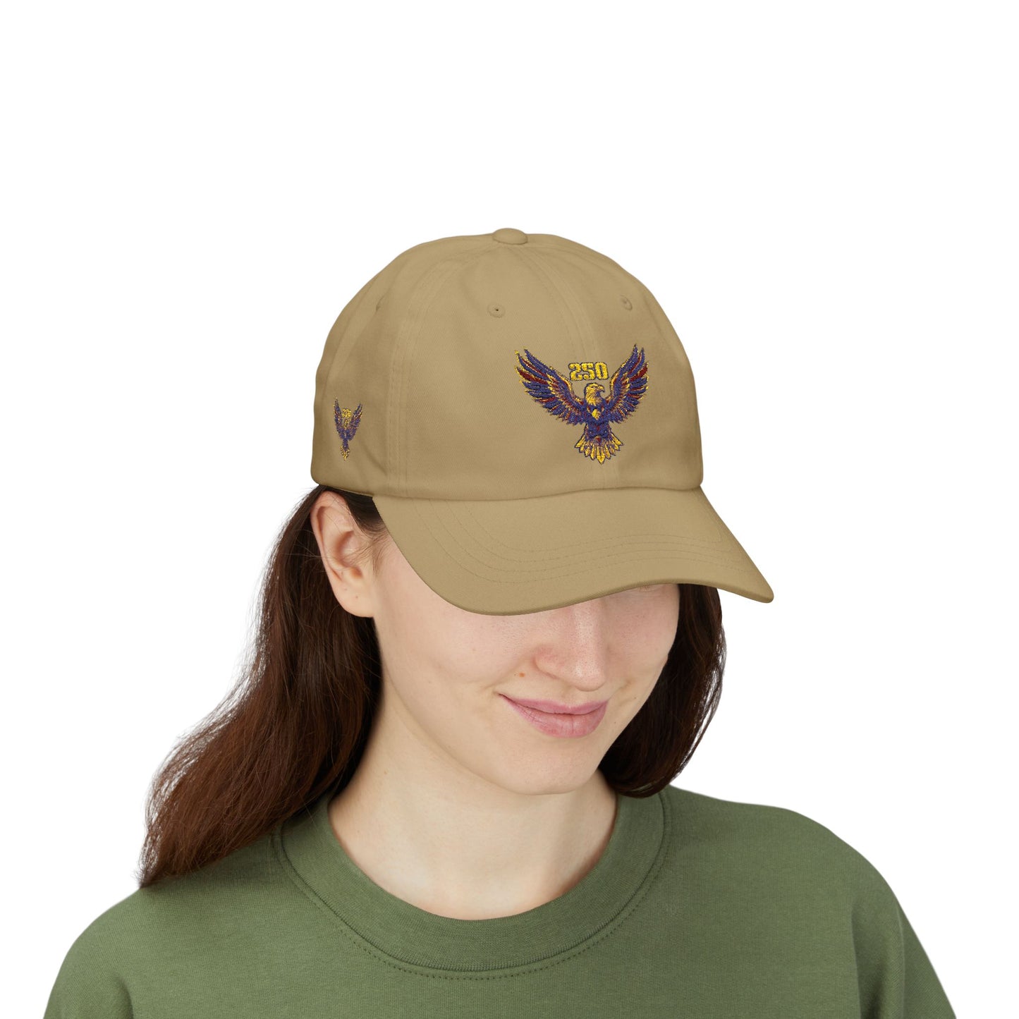 Embroidered Eagle Dad Cap — Vintage Patriot Baseball Cap (USA 250th)
