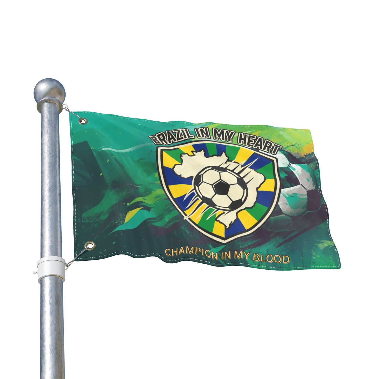 Brazil Soccer Double-Sided Flag – "Brazil In My Heart" Football Banner - Trending Novelties & Gifts