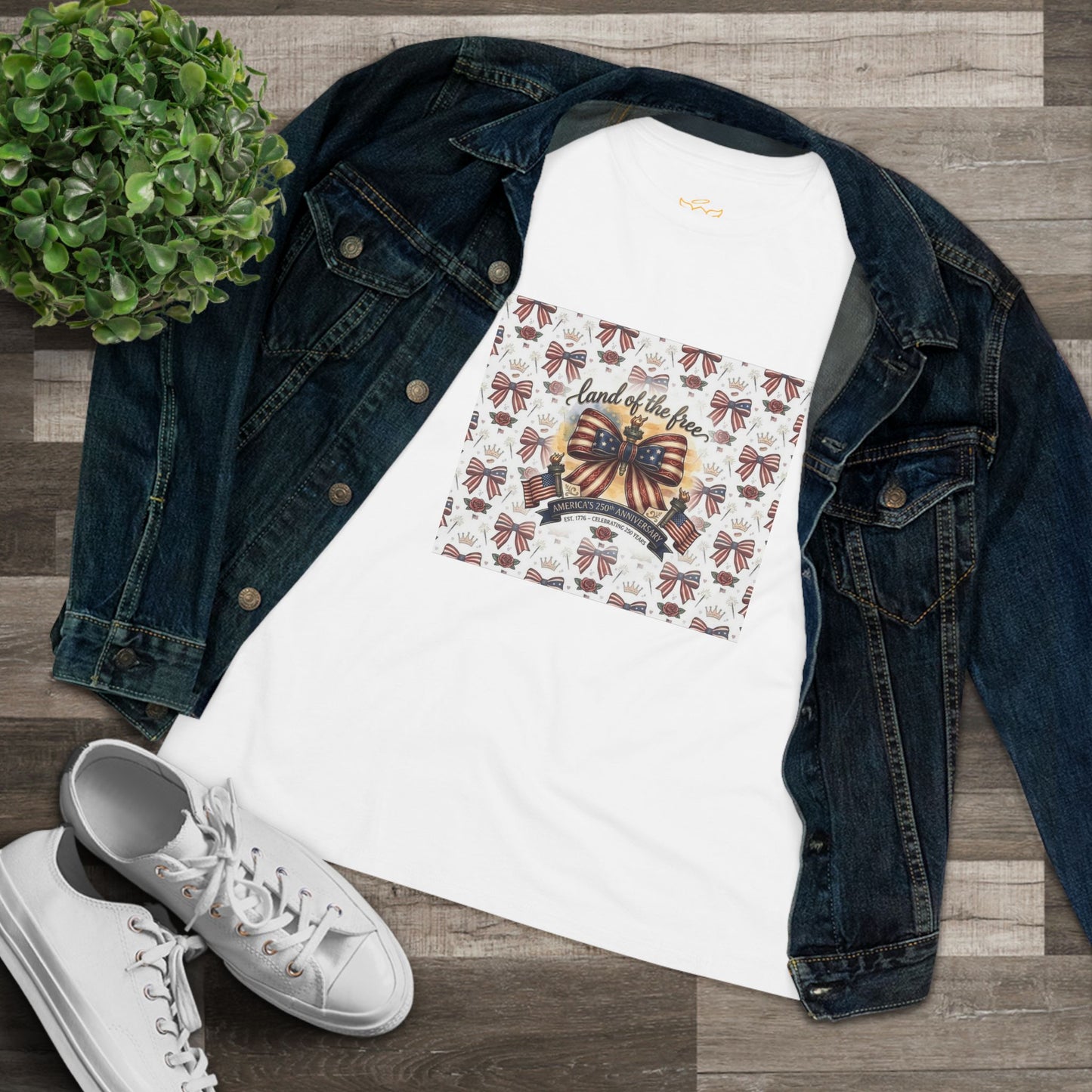 USA 250th Anniversary Patriotic Bow Women's Tee - Trending Novelties & Gifts