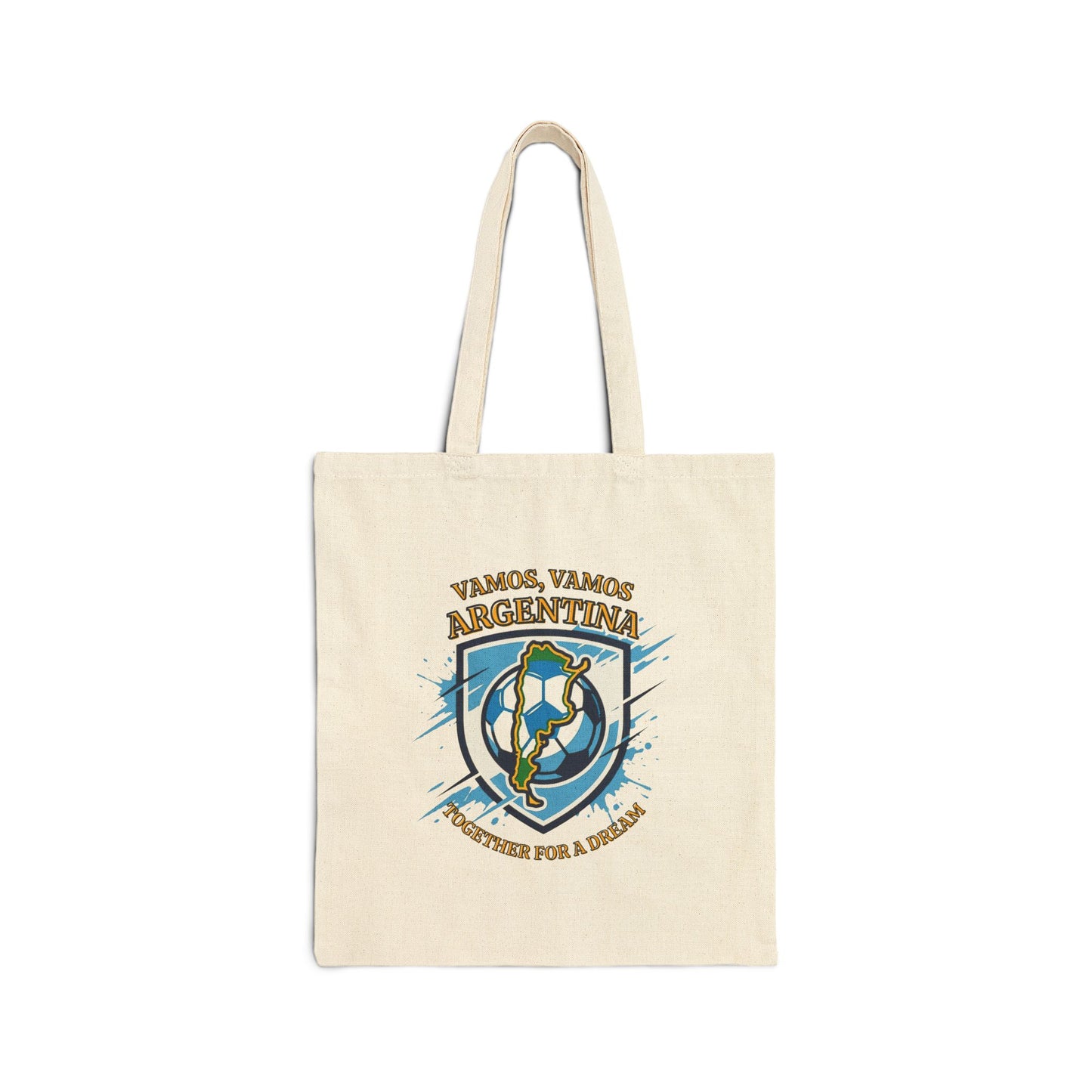 Argentina Soccer Tote Bag – 'Vamos, Vamos Argentina' Canvas Grocery & Game Day Tote - Trending Novelties & Gifts