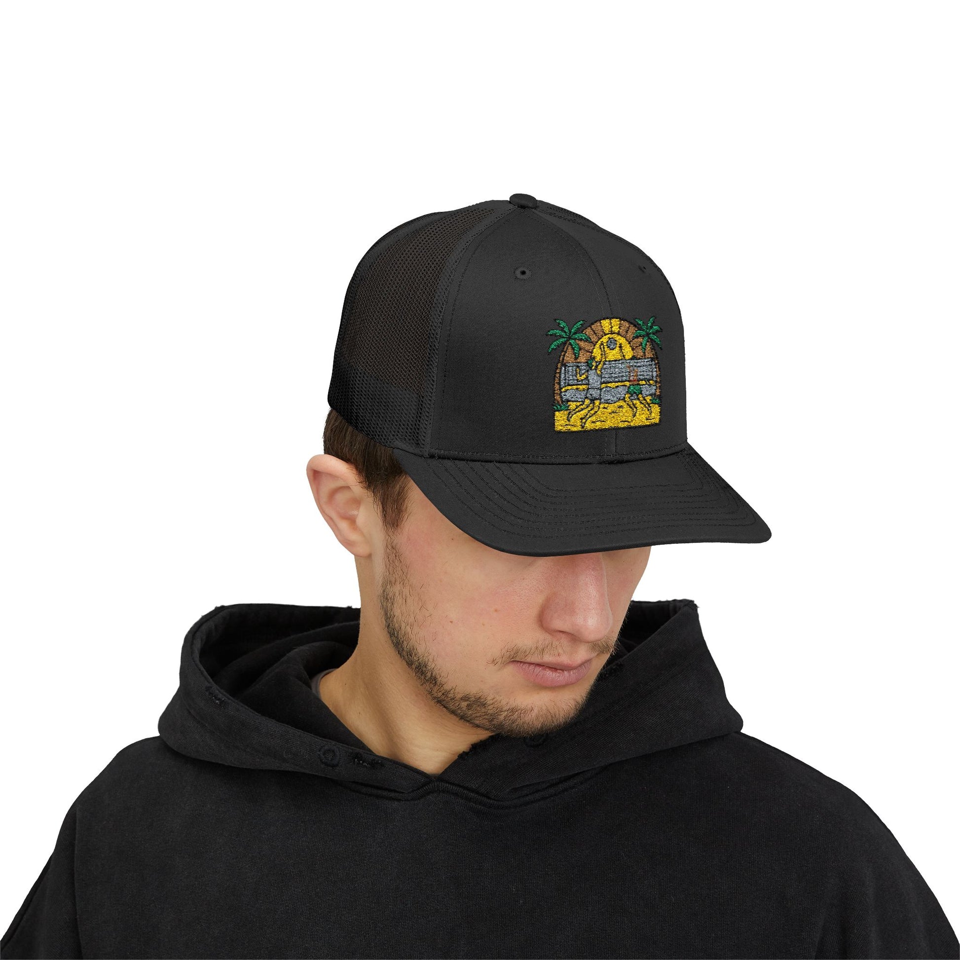 Beach Volleyball Snapback Trucker Cap — Summer Beach Volleyball Embroidered Cap - Trending Novelties & Gifts
