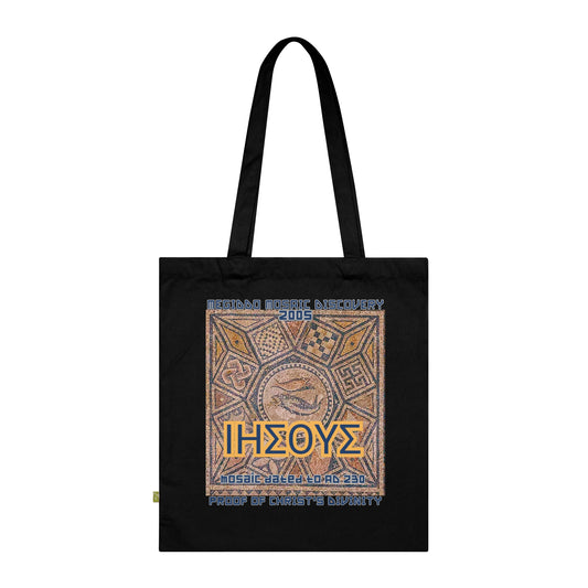 THE MEGIDDO MOSAIC ORGANIC TOTE BAG, ECO-FRIENDLY TOTE BAG. MMD