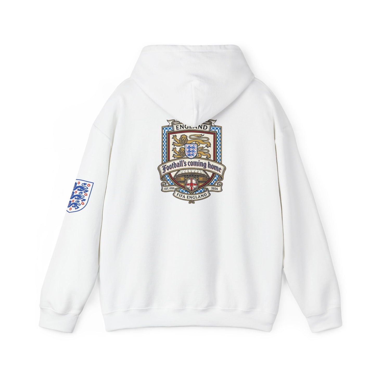 England Football Crest Hoodie - "Football's Coming Home" Soccer Fan Pullover