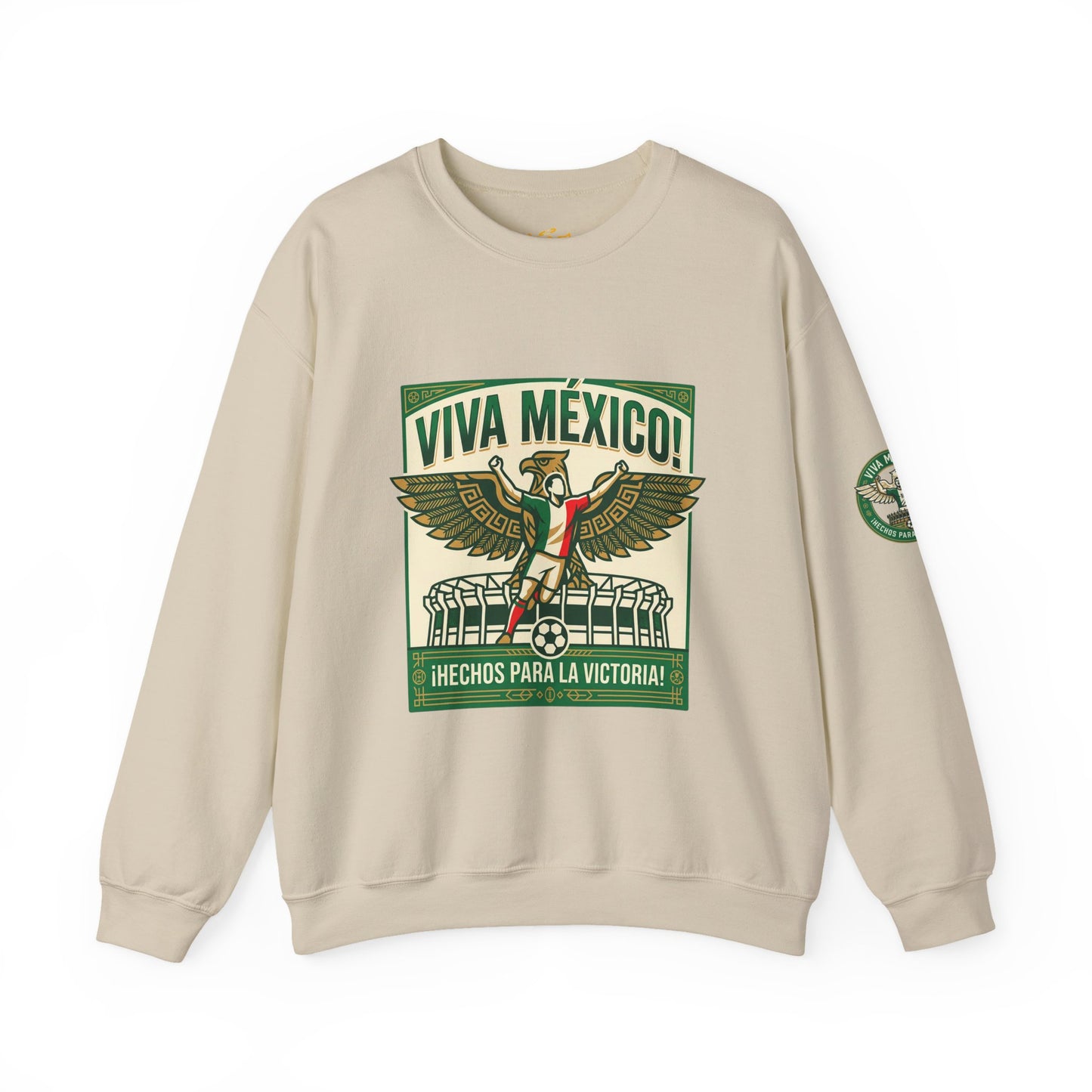 Viva México Soccer Crewneck Sweatshirt — "Hechos Para La Victoria" Soccer Fan Pullover