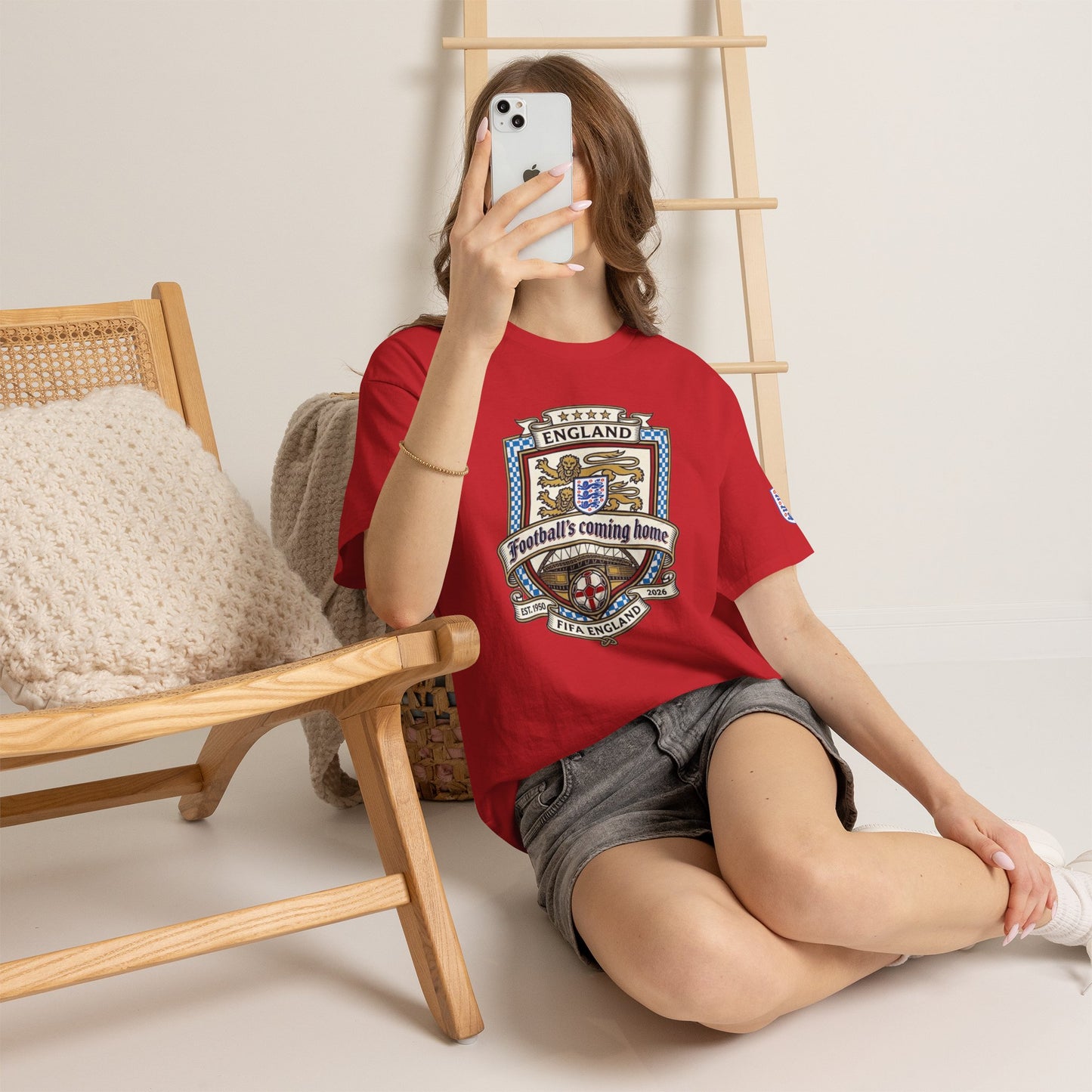 England's Soccer Fan's Crest T-Shirt - "Football's Coming Home"