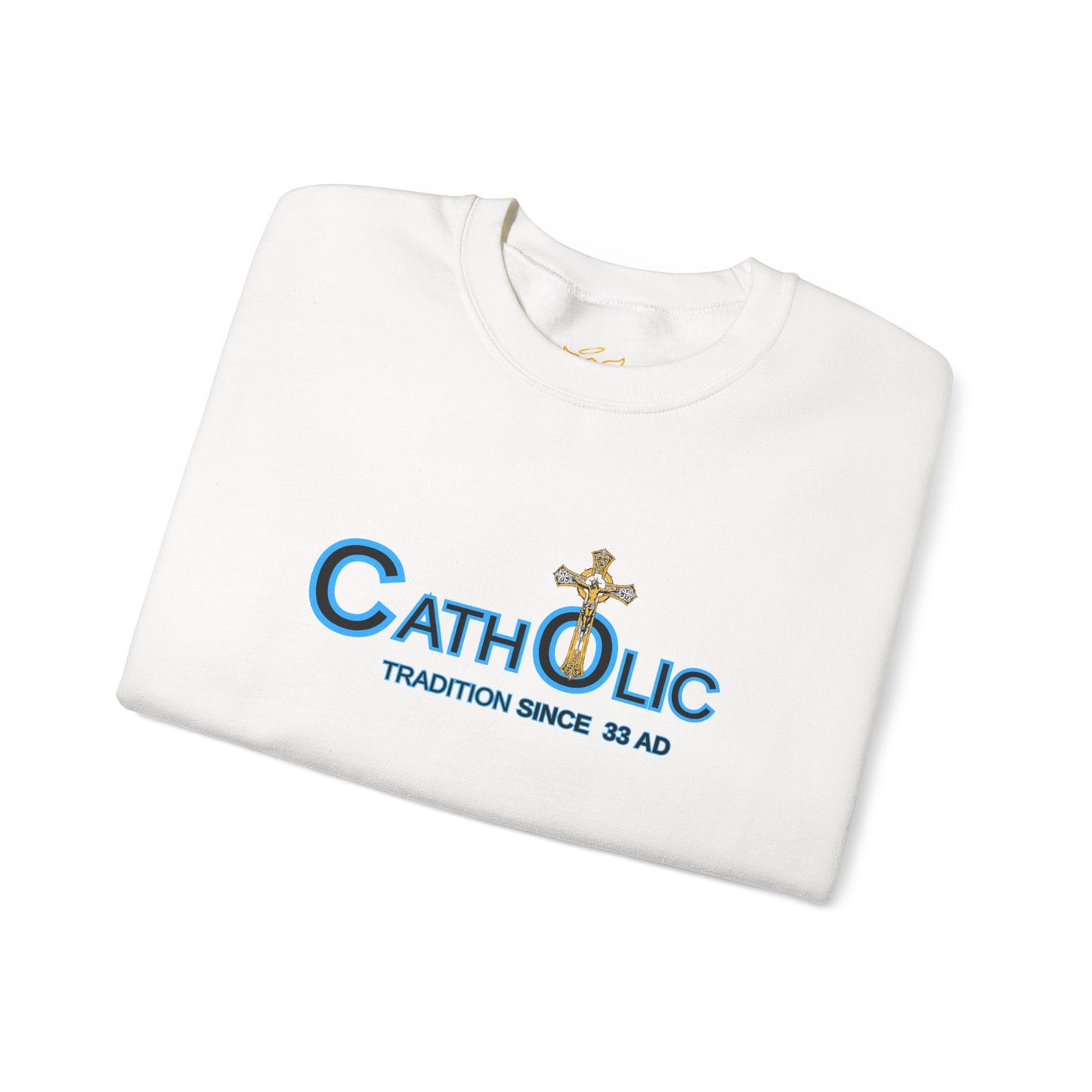 Catholic Crewneck Sweatshirt – "Tradition Since 33 AD" Religious Pullover ((CT)