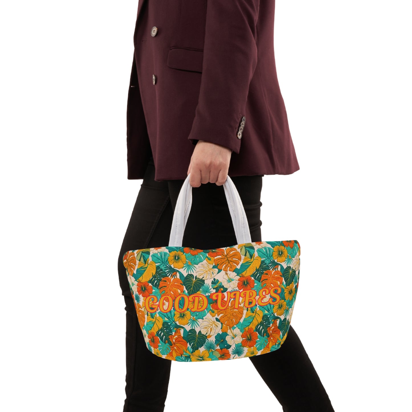 Tropical 'Good Vibes' Lunch Bag — Insulated Summer Cooler Tote - Trending Novelties & Gifts