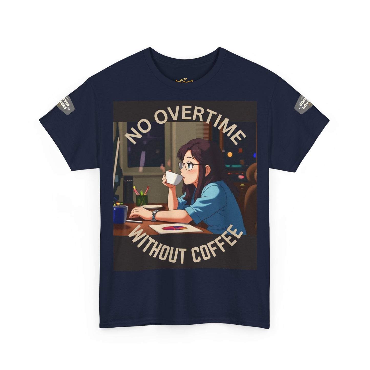 Coffee Lover's T-Shirt - 'No Overtime Without Coffee'