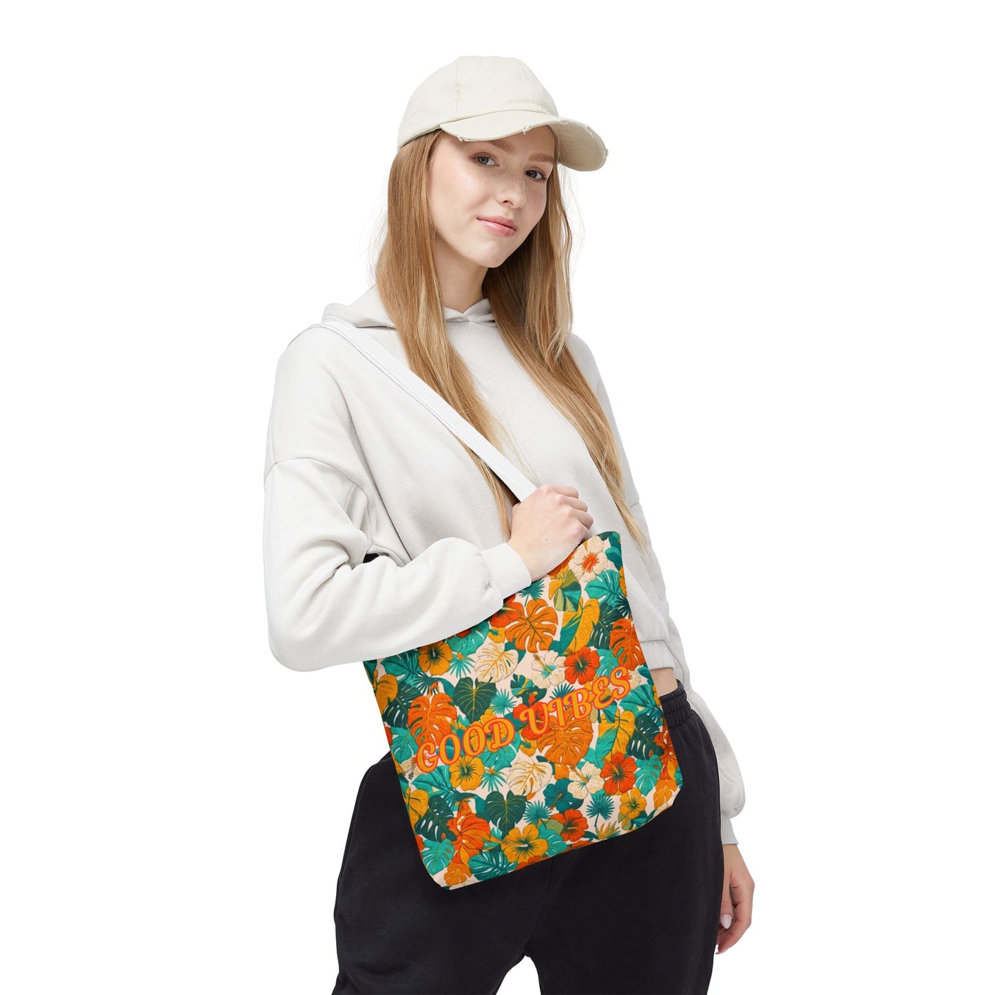 Good Vibes Floral Tote Bag — Summer Tropical All-Over Print Tote - Trending Novelties & Gifts