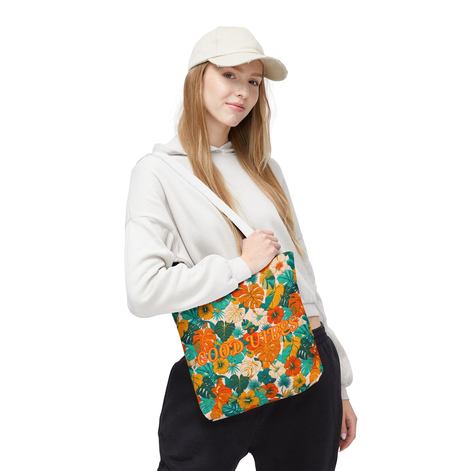 Good Vibes Floral Tote Bag — Summer Tropical All-Over Print Tote - Trending Novelties & Gifts
