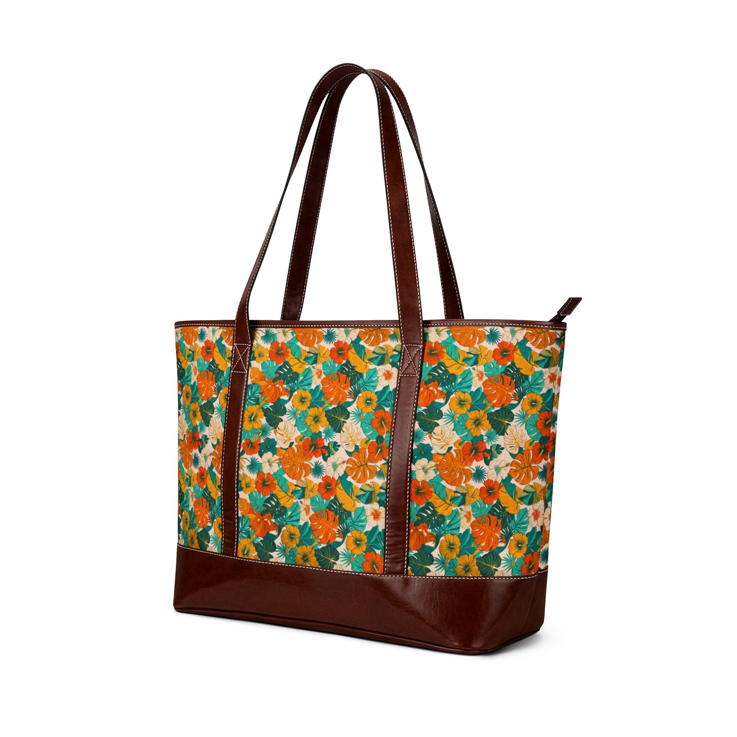 Summer Floral Handbag — Orange & Teal Garden Shoulder Bag - Trending Novelties & Gifts