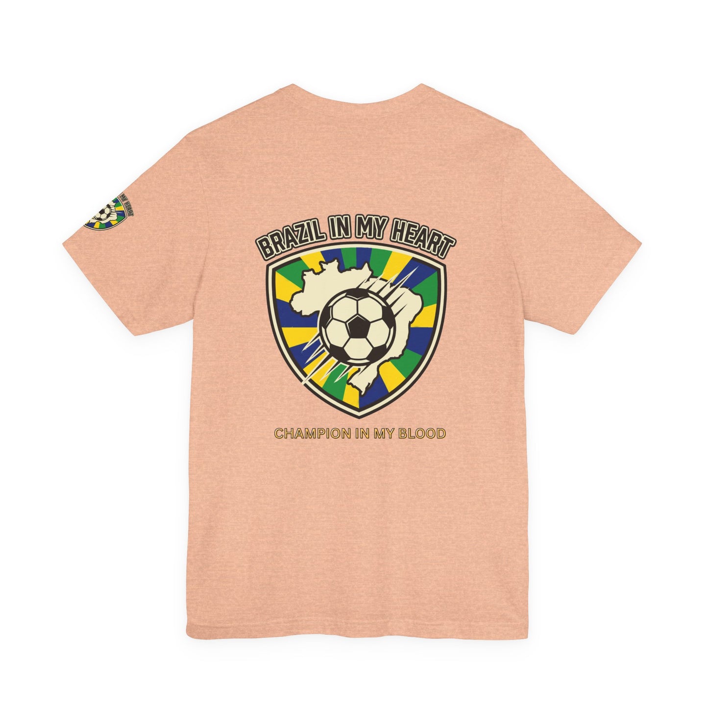 Brazil in My Heart Soccer Crest Tee | country pride, retro soccer - Trending Novelties & Gifts