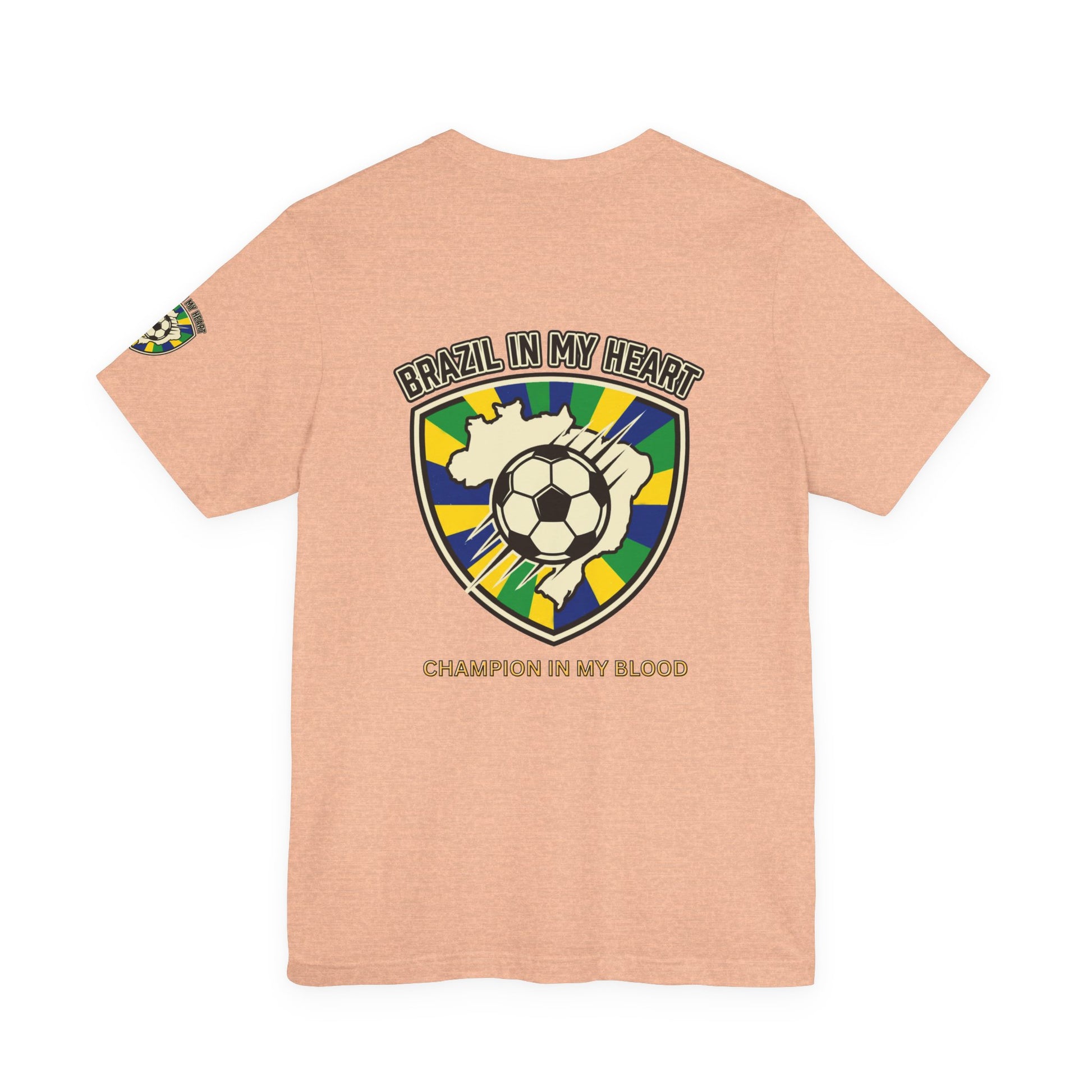 Brazil in My Heart Soccer Crest Tee | country pride, retro soccer - Trending Novelties & Gifts