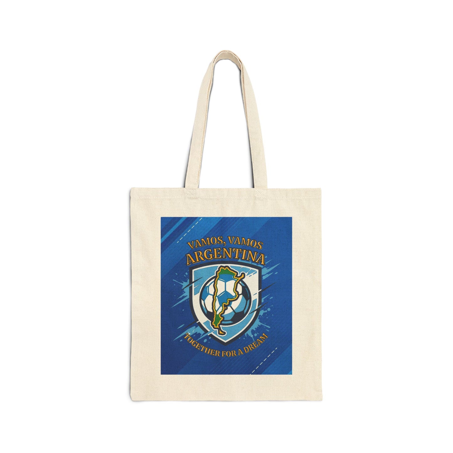 Argentina Soccer Tote Bag – 'Vamos, Vamos Argentina' Canvas Grocery & Game Day Tote - Trending Novelties & Gifts