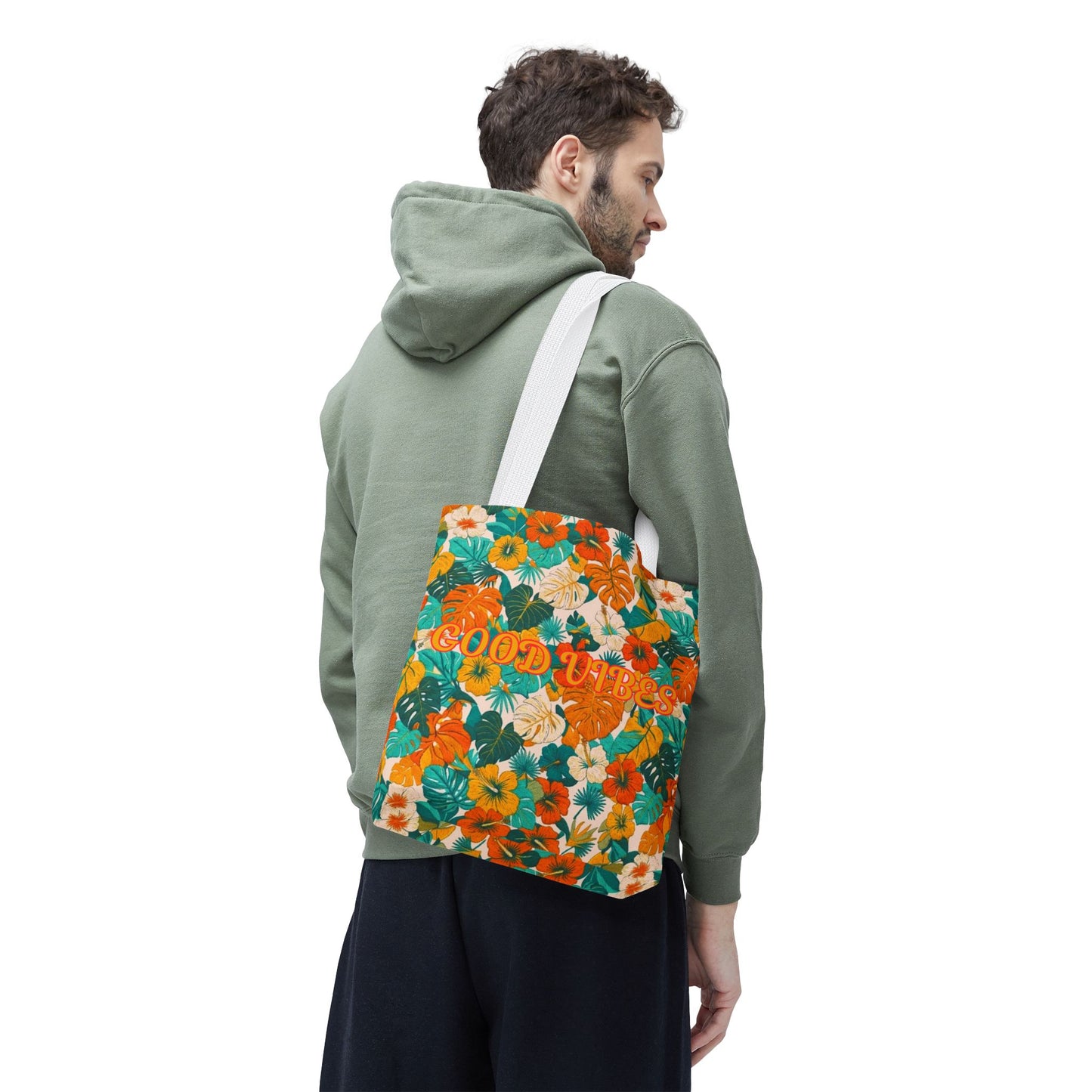 Good Vibes Floral Tote Bag — Summer Tropical All-Over Print Tote - Trending Novelties & Gifts