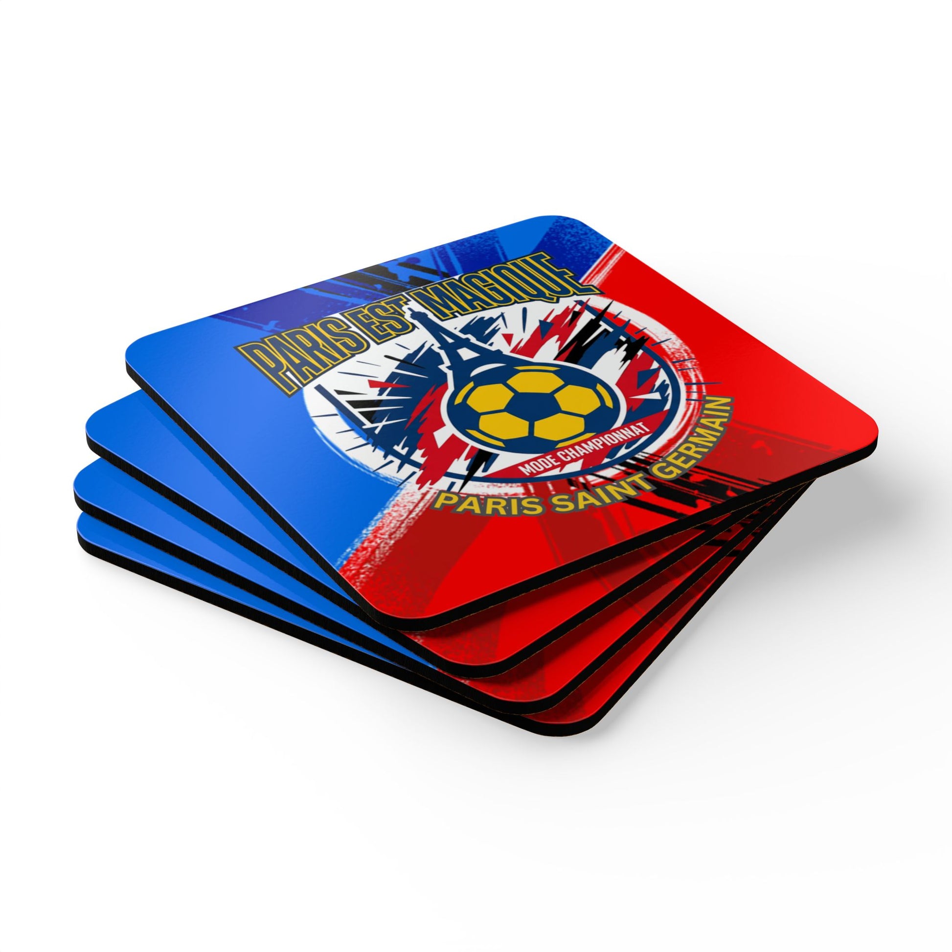 Paris Saint-Germain Soccer Cork Coaster Set – "Paris Est Magique" Team Drink Coasters - Trending Novelties & Gifts