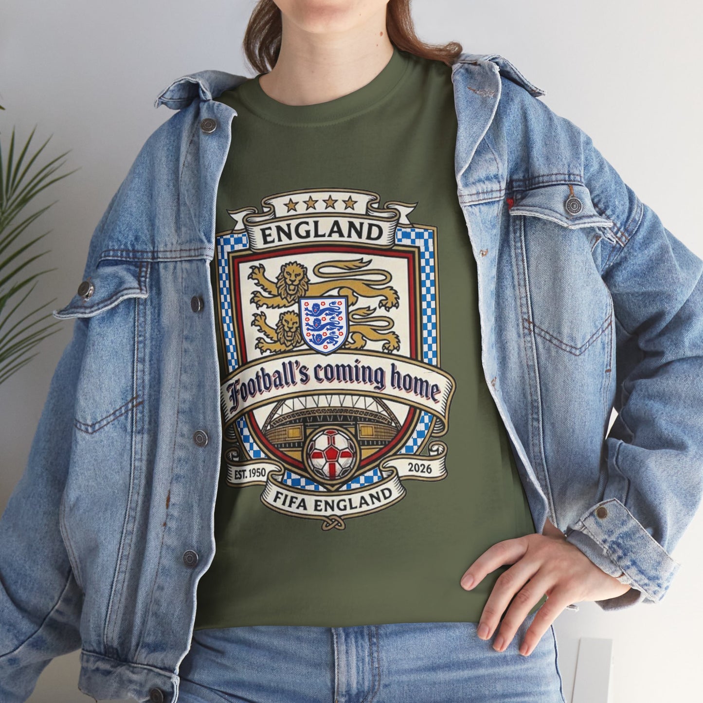 England's Soccer Fan's Crest T-Shirt - "Football's Coming Home"