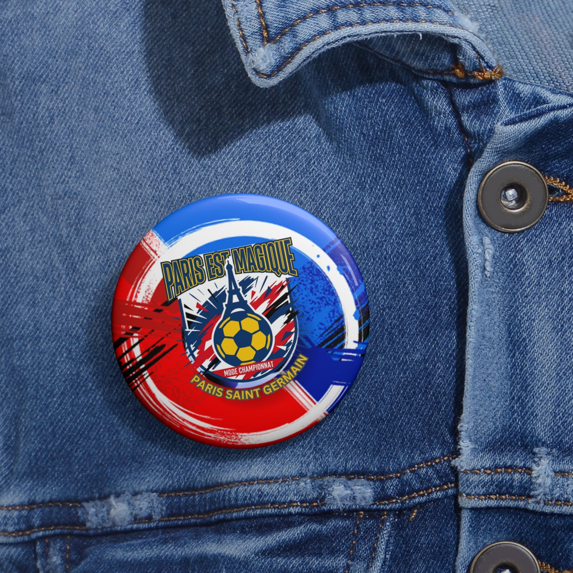 Paris Est Magique Soccer Pin Button — PSG Football Fan Badge - Trending Novelties & Gifts
