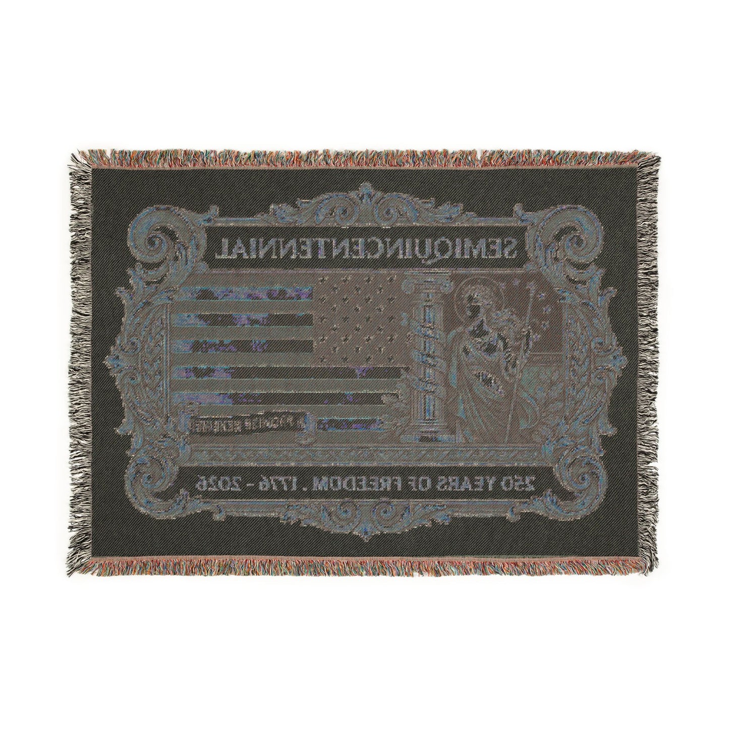USA 250th ANNIVERSARY (SemiQuinCentennial) Woven Blanket – 250 Years of Freedom USA Flag Throw - Trending Novelties & Gifts