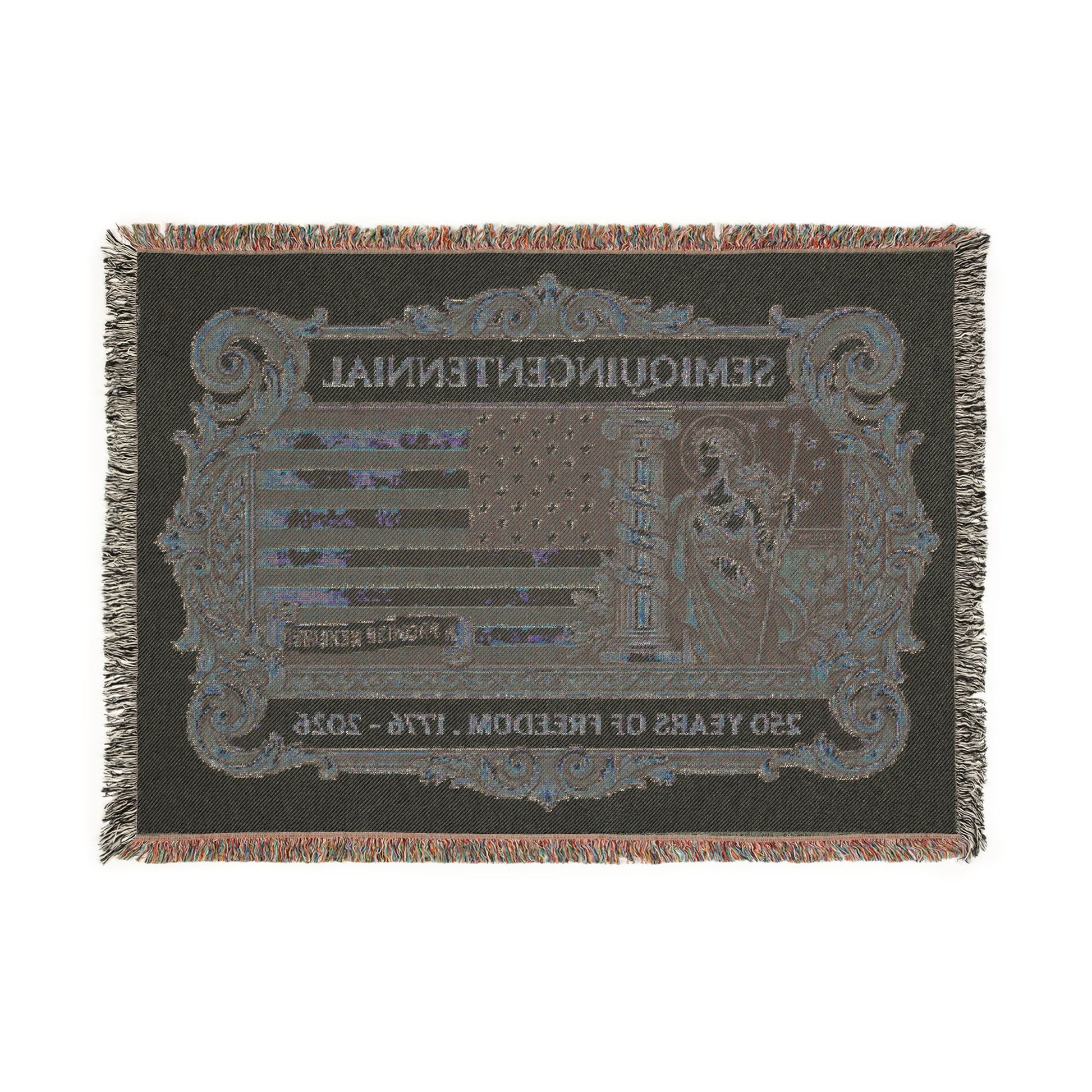 USA 250th ANNIVERSARY (SemiQuinCentennial) Woven Blanket – 250 Years of Freedom USA Flag Throw - Trending Novelties & Gifts